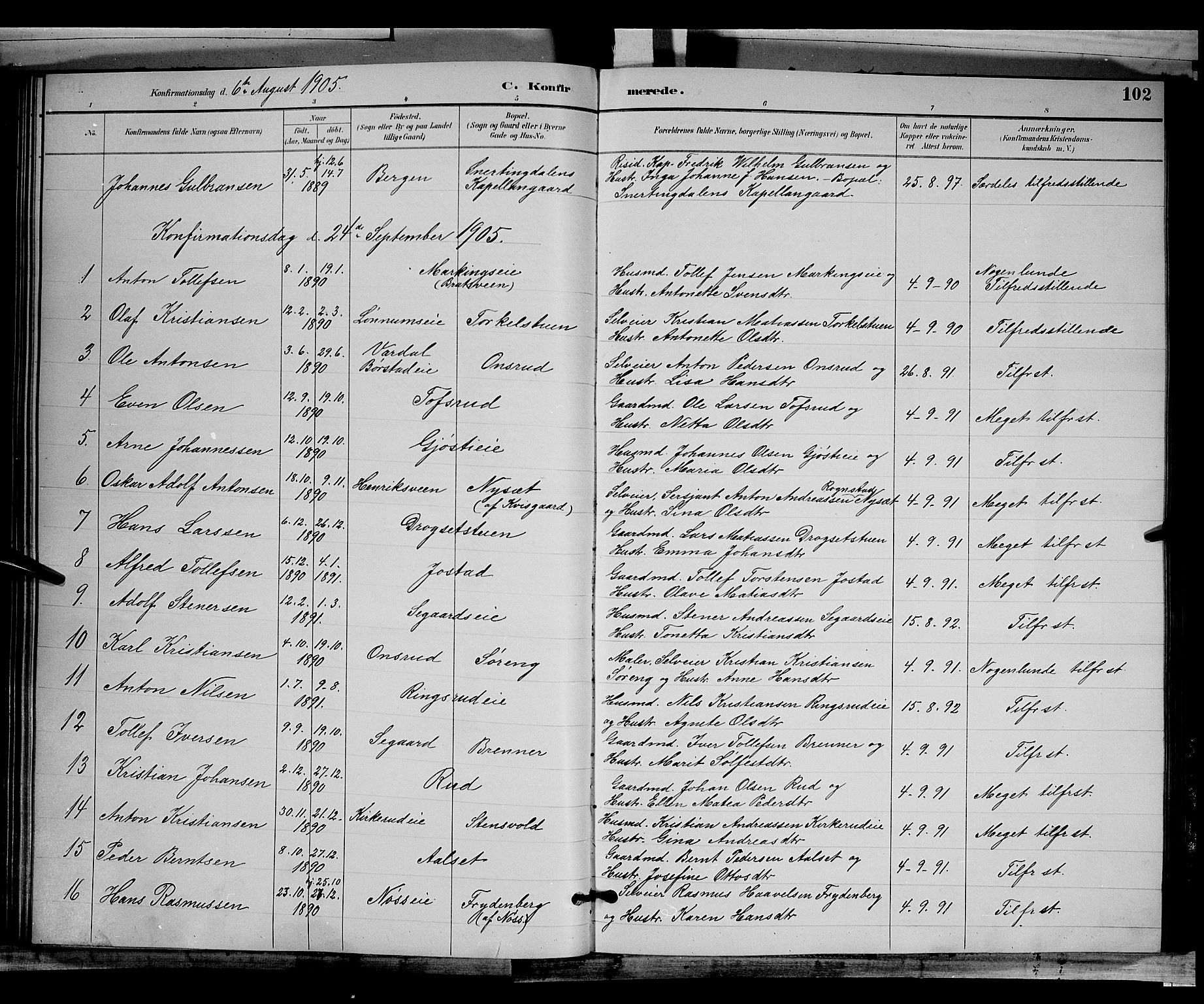 Biri prestekontor, SAH/PREST-096/H/Ha/Hab/L0003: Parish register (copy) no. 3, 1892-1905, p. 102