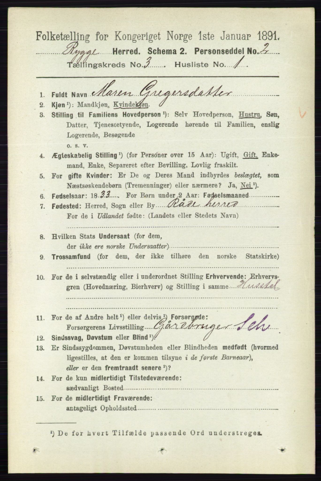 RA, 1891 census for 0136 Rygge, 1891, p. 1669