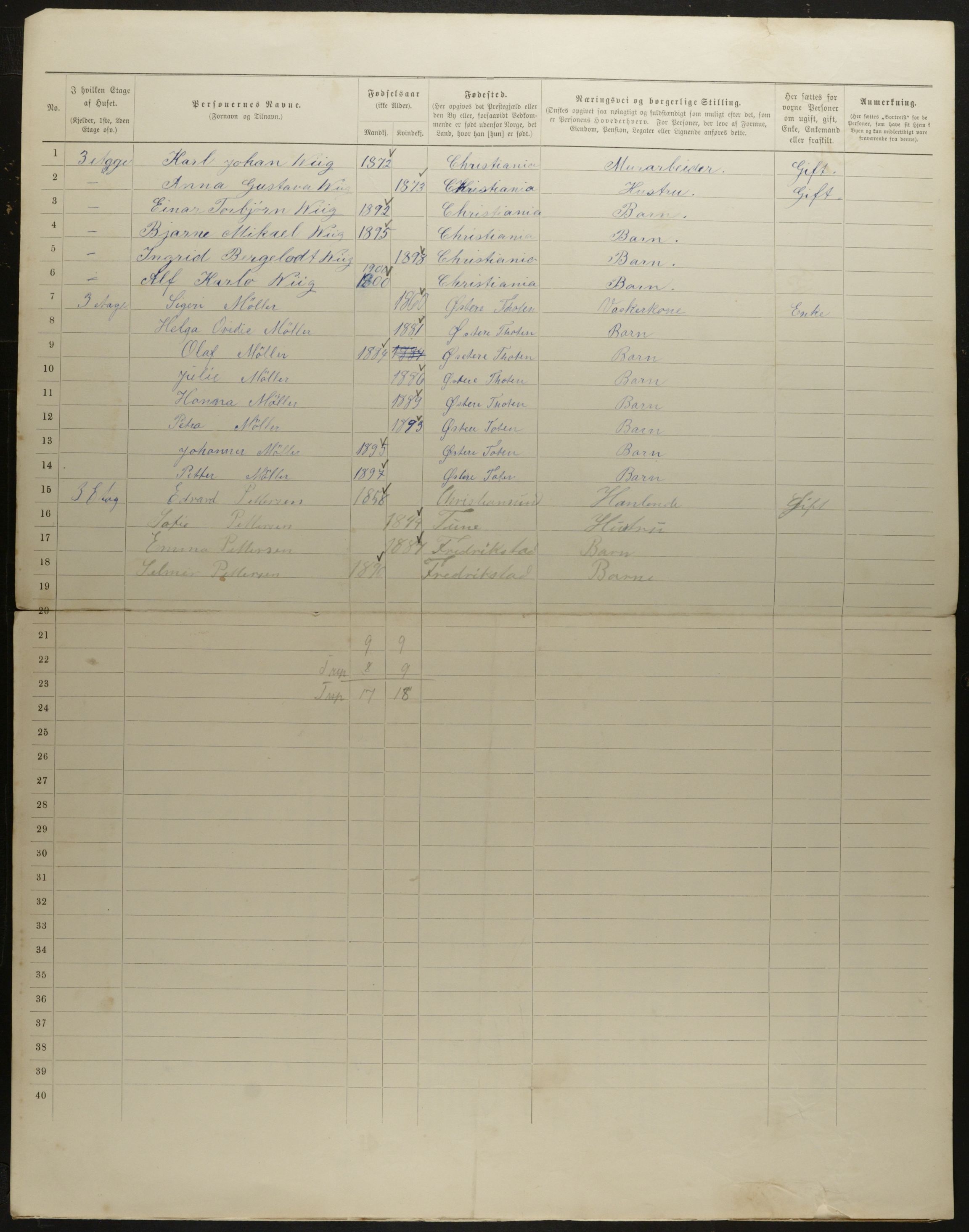 OBA, Municipal Census 1901 for Kristiania, 1901, p. 8484