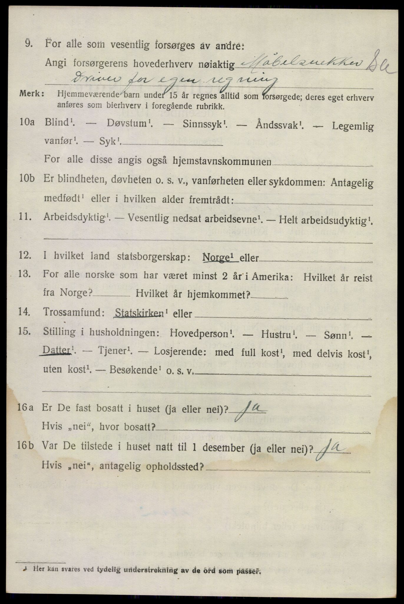 SAKO, 1920 census for Sandeherred, 1920, p. 5215