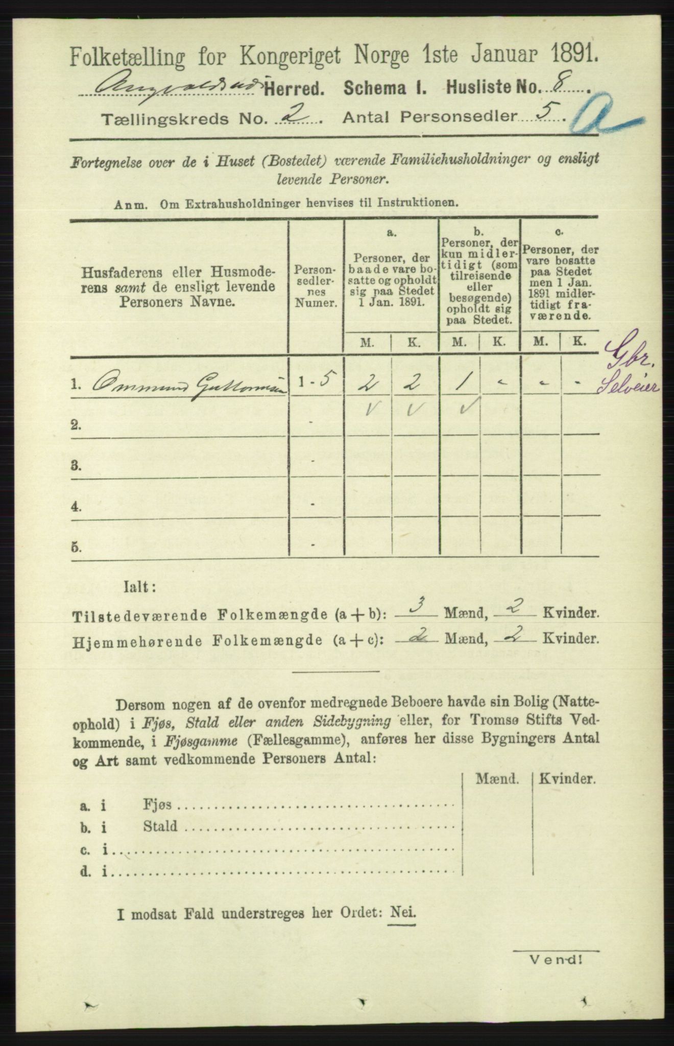 RA, 1891 census for 1147 Avaldsnes, 1891, p. 803