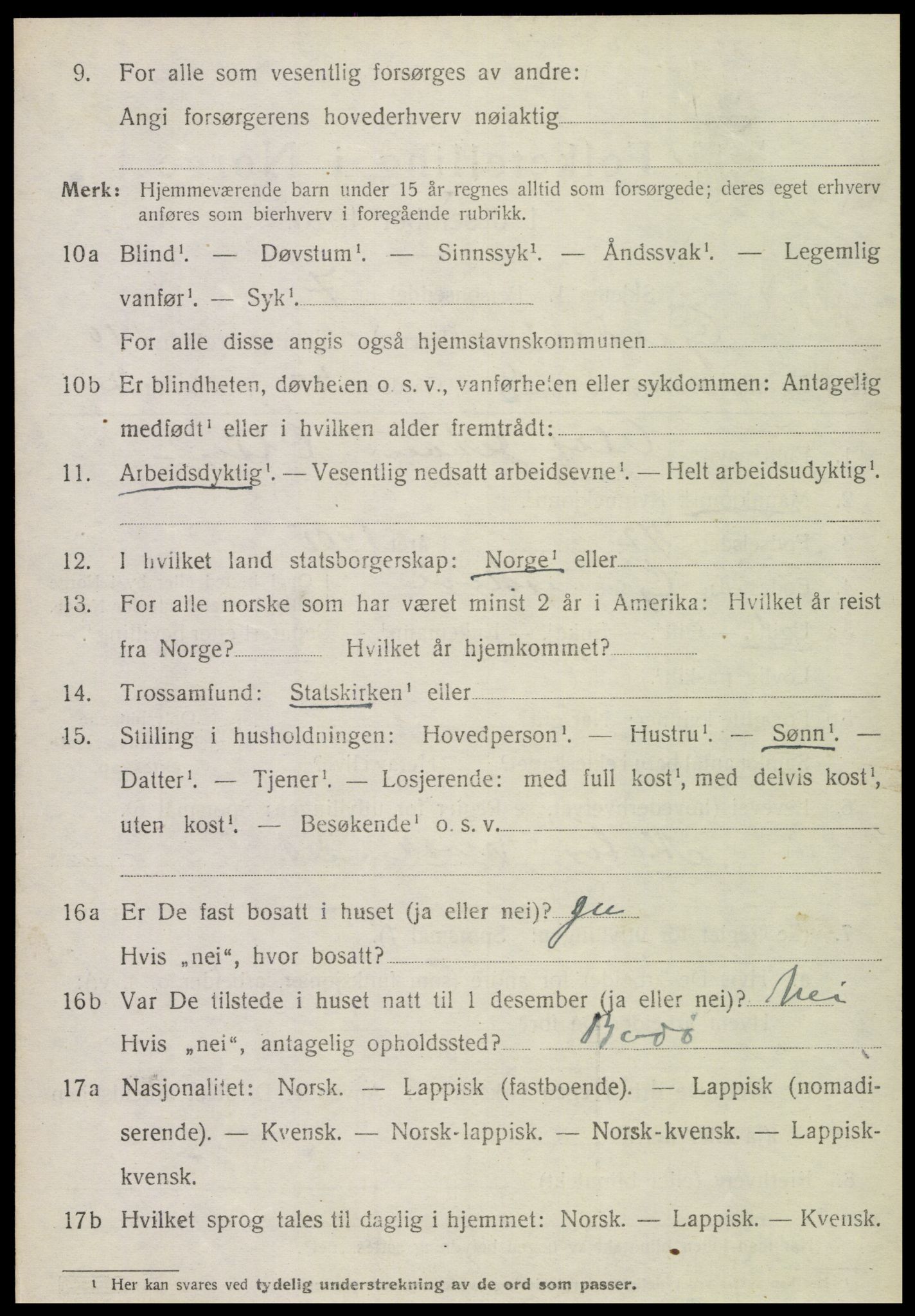 SAT, 1920 census for Gildeskål, 1920, p. 6153