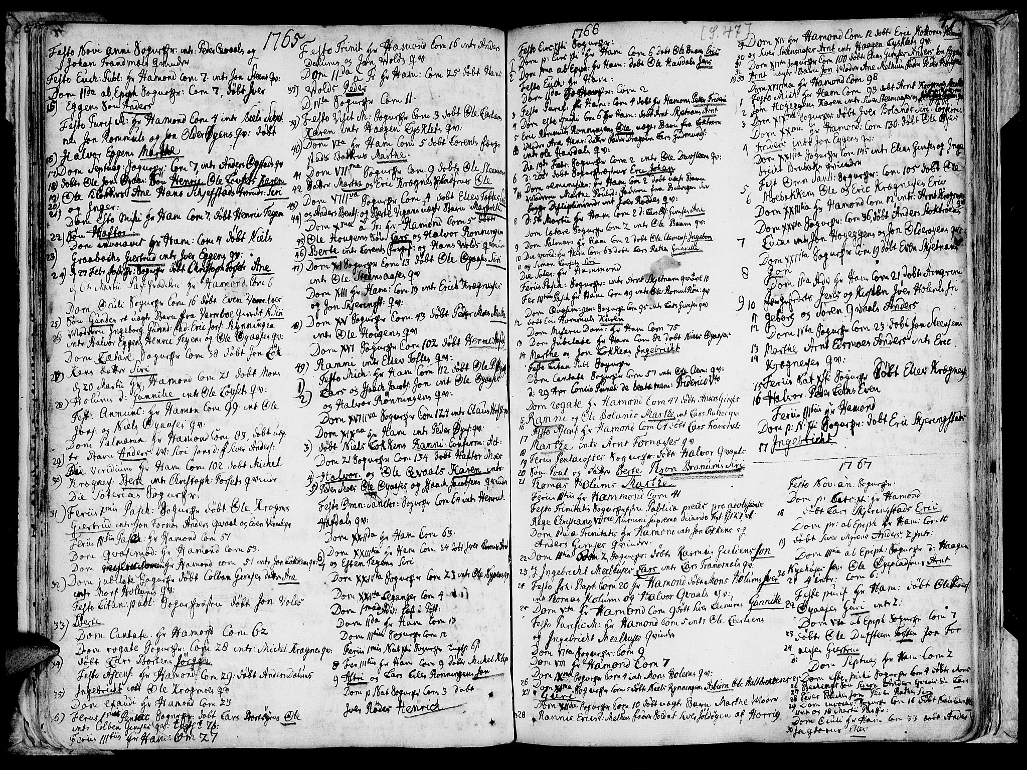 Ministerialprotokoller, klokkerbøker og fødselsregistre - Sør-Trøndelag, SAT/A-1456/691/L1057: Parish register (official) no. 691A01 /1, 1740-1767, p. 47