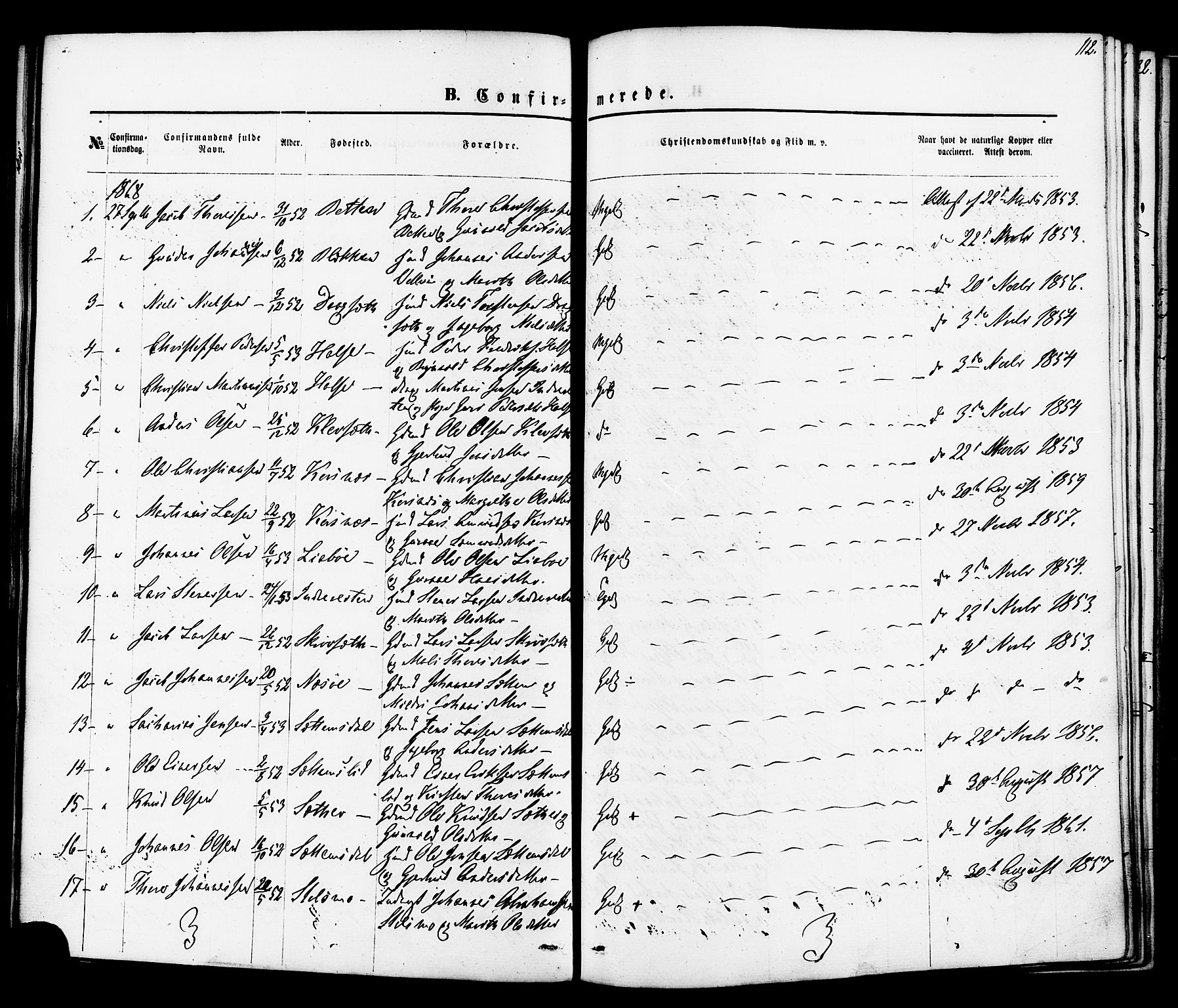 Ministerialprotokoller, klokkerbøker og fødselsregistre - Møre og Romsdal, AV/SAT-A-1454/576/L0884: Parish register (official) no. 576A02, 1865-1879, p. 112