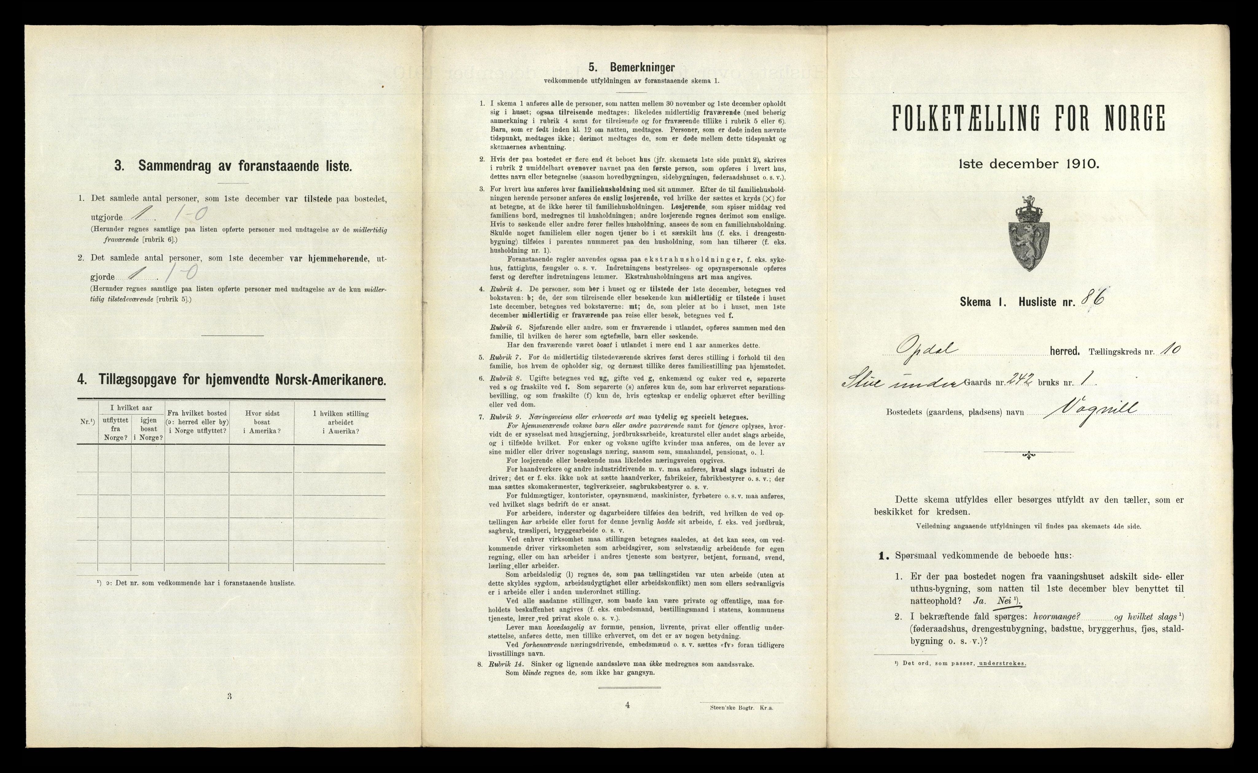 RA, 1910 census for Oppdal, 1910, p. 1207
