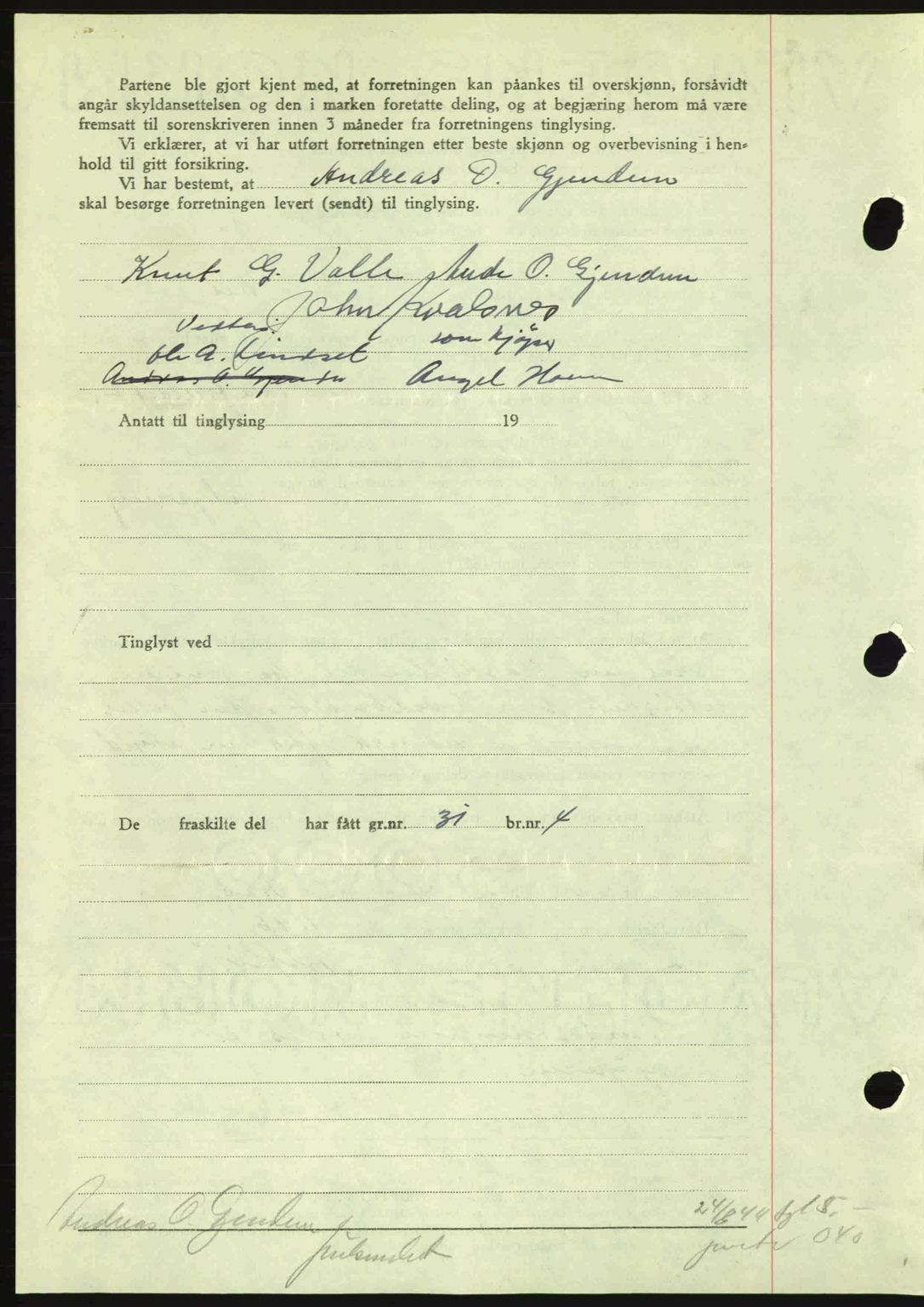 Romsdal sorenskriveri, SAT/A-4149/1/2/2C: Mortgage book no. A16, 1944-1944, Diary no: : 1206/1944