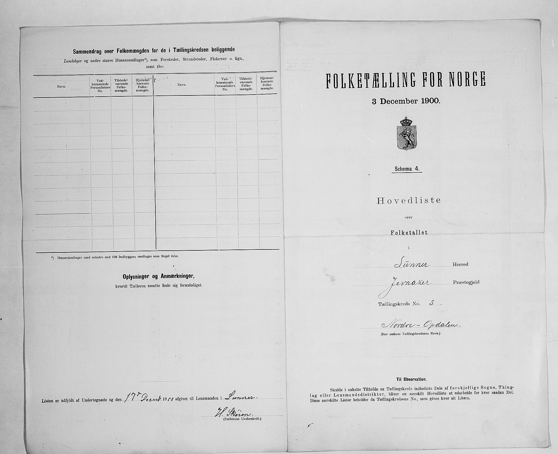 SAH, 1900 census for Lunner, 1900, p. 18