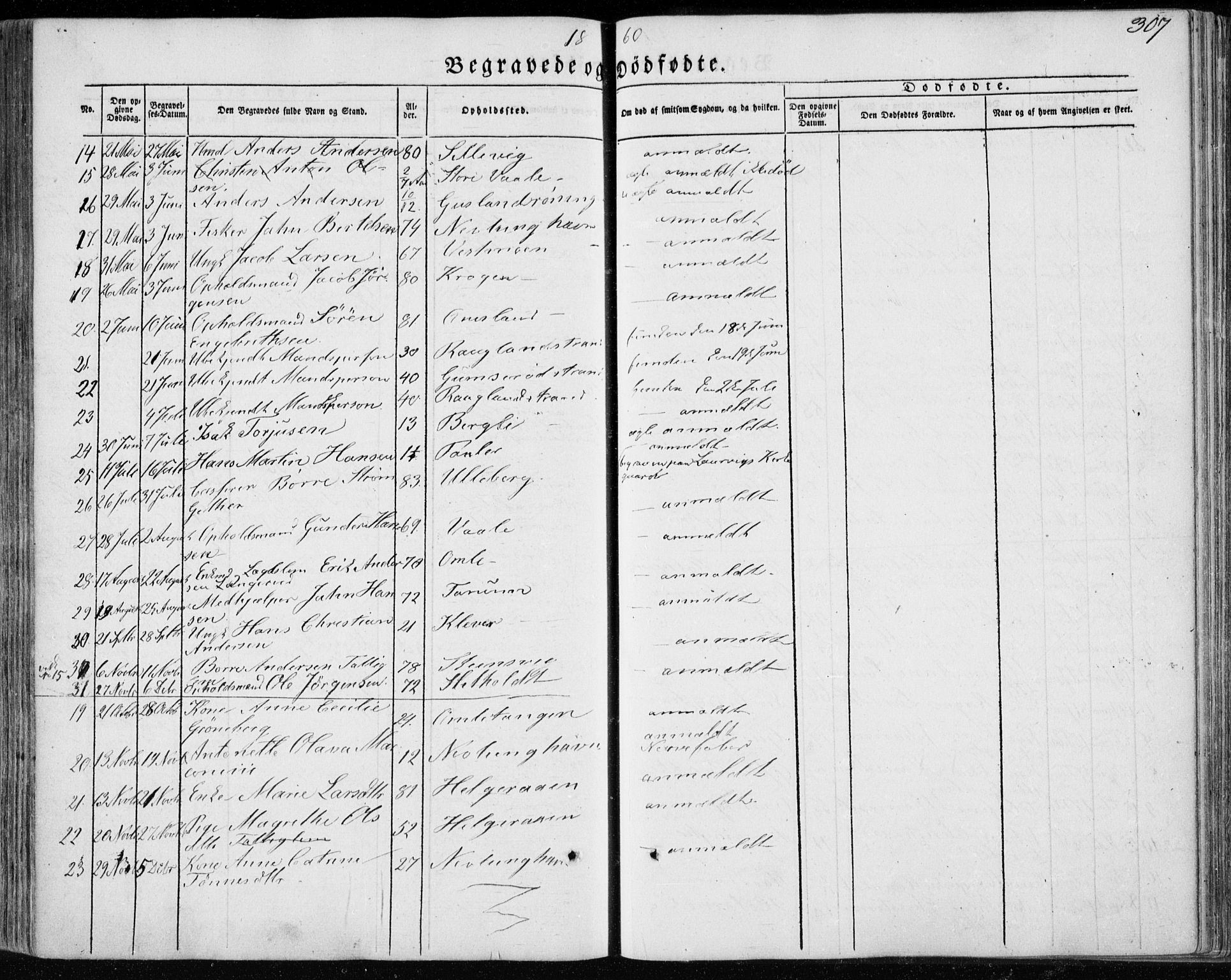 Brunlanes kirkebøker, SAKO/A-342/F/Fa/L0004: Parish register (official) no. I 4, 1846-1862, p. 307