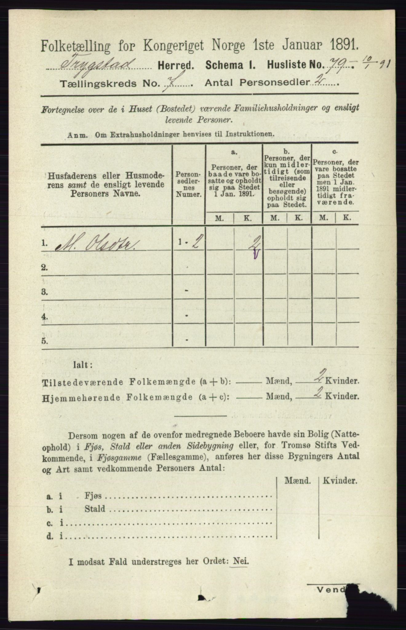 RA, 1891 Census for 0122 Trøgstad, 1891, p. 2920