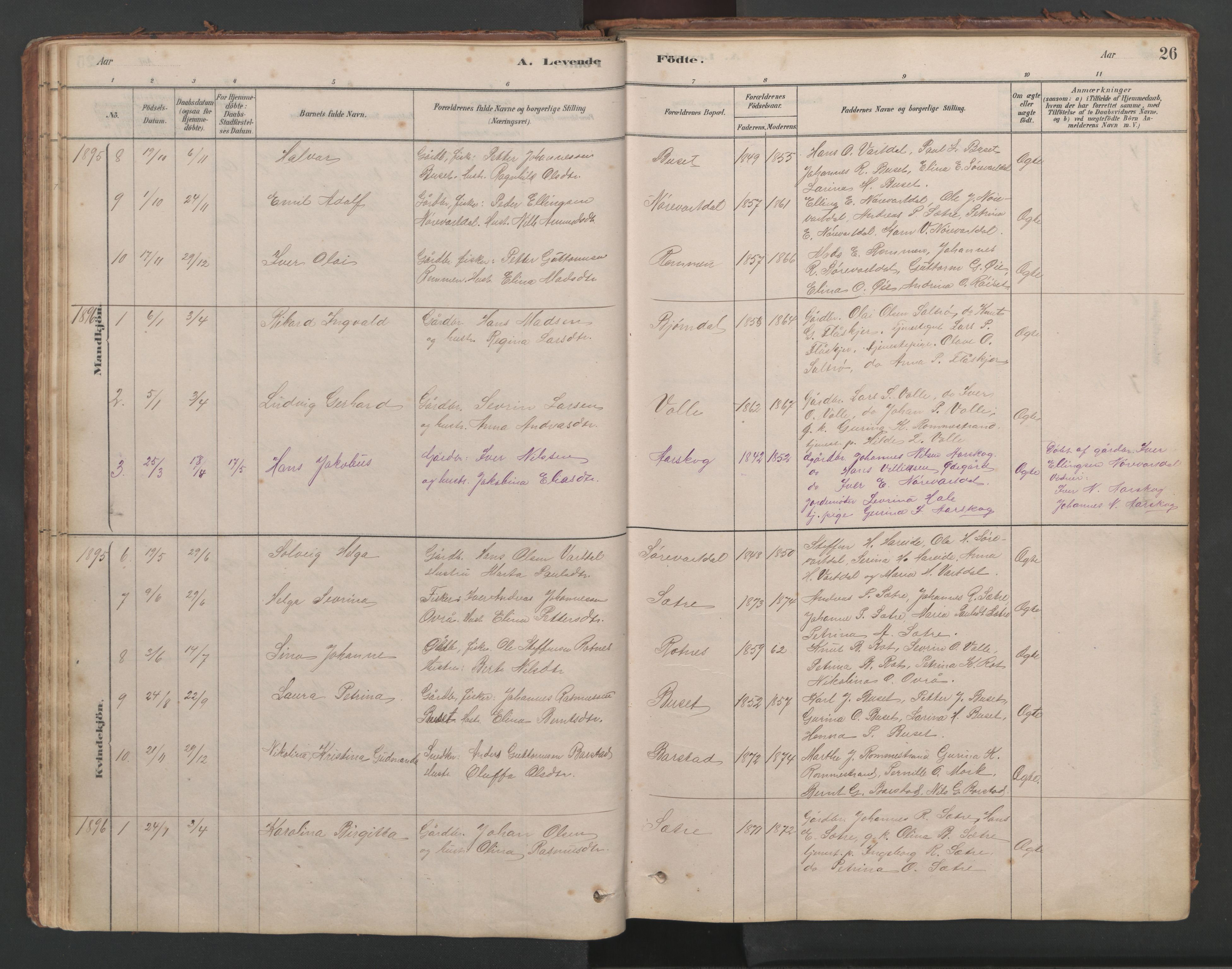 Ministerialprotokoller, klokkerbøker og fødselsregistre - Møre og Romsdal, SAT/A-1454/514/L0201: Parish register (copy) no. 514C01, 1878-1919, p. 26