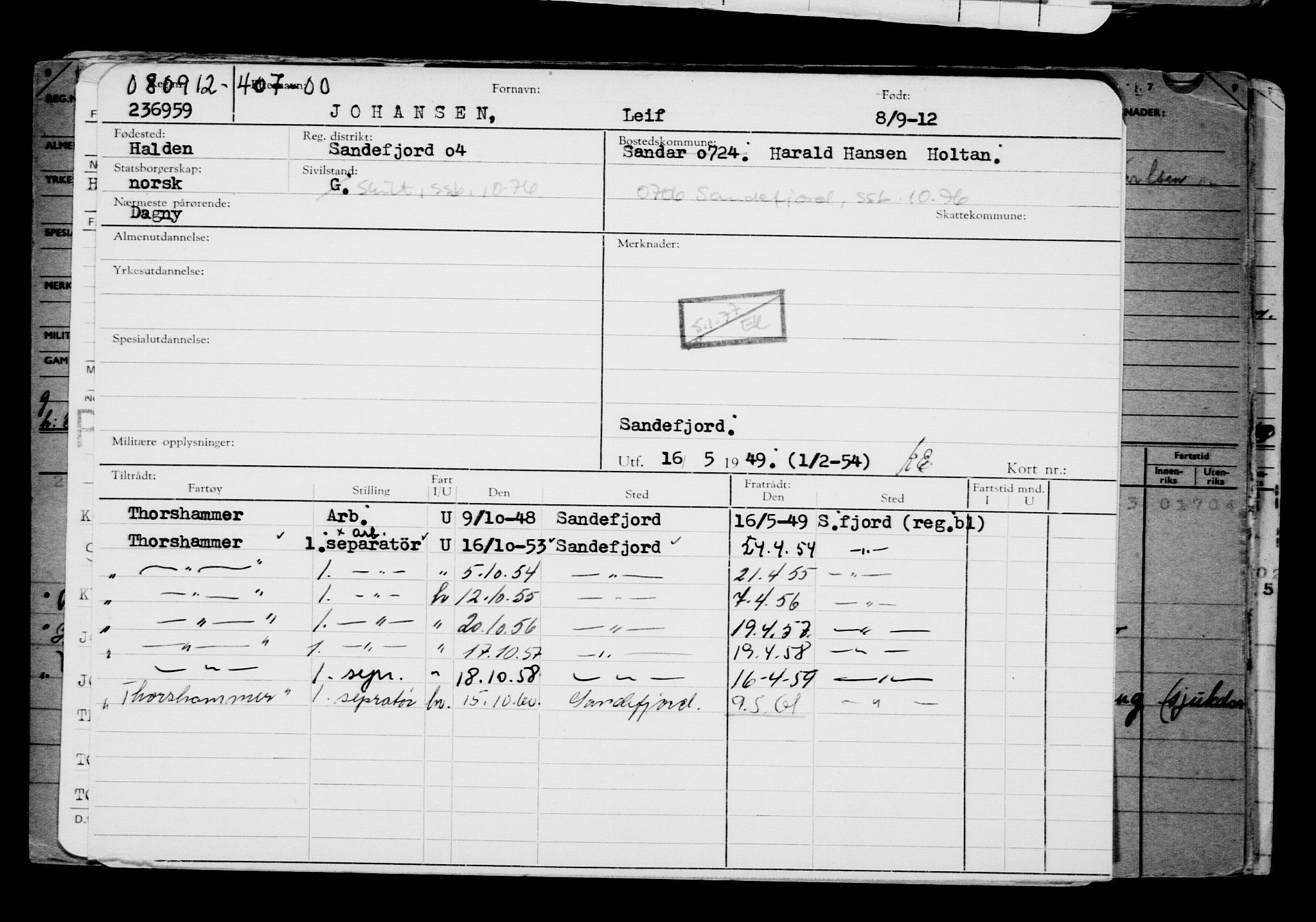 Direktoratet for sjømenn, AV/RA-S-3545/G/Gb/L0107: Hovedkort, 1912, p. 138