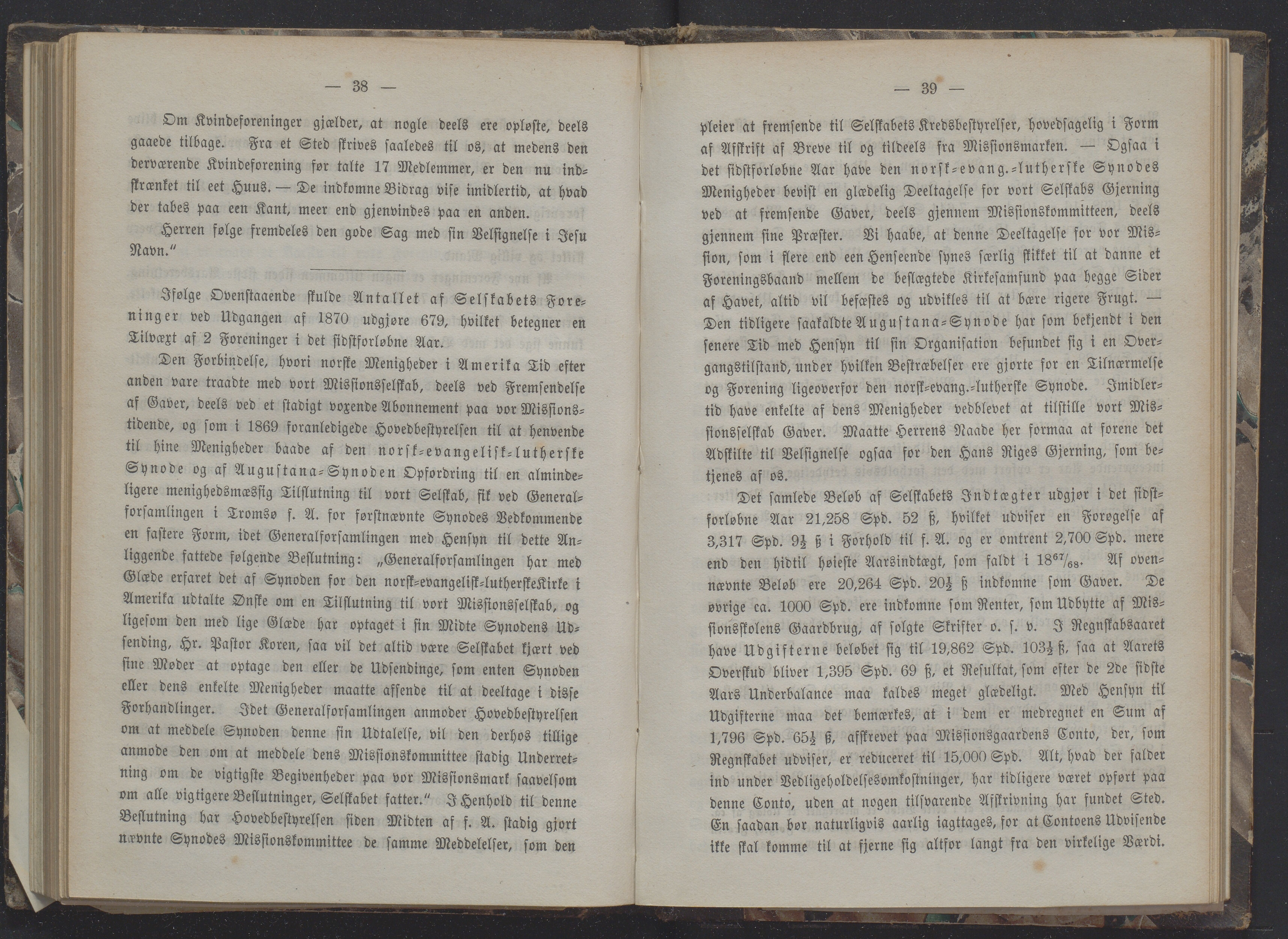 Det Norske Misjonsselskap - hovedadministrasjonen, VID/MA-A-1045/D/Db/Dba/L0337/0010: Beretninger, Bøker, Skrifter o.l   / Årsberetninger 29 , 1871, p. 38-39