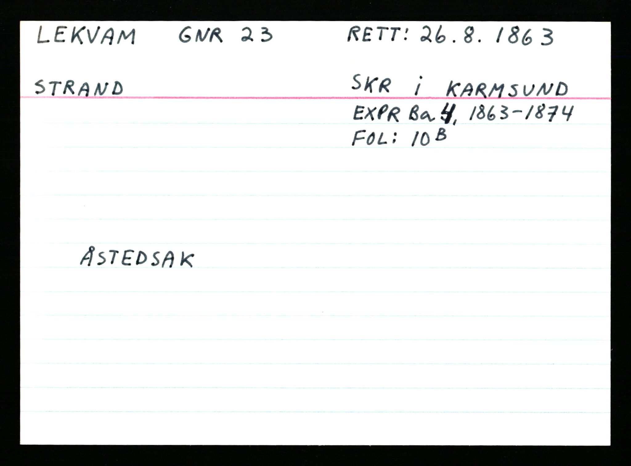 Statsarkivet i Stavanger, AV/SAST-A-101971/03/Y/Ym/L0035: Åstedskort sortert etter gårdsnavn: Leiranger - Lindanger, 1600-1950, p. 67