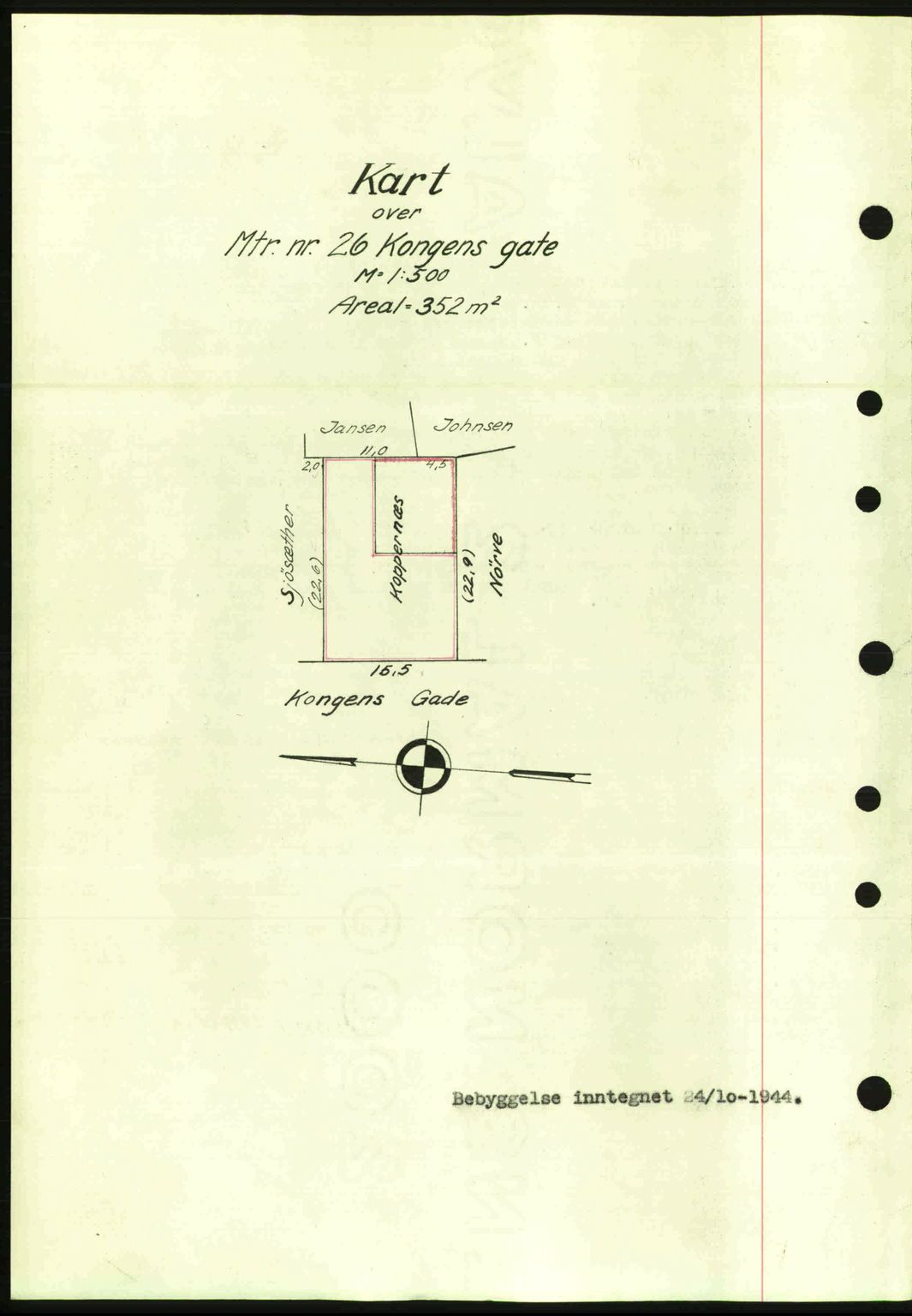 Ålesund byfogd, AV/SAT-A-4384: Mortgage book no. 36a, 1944-1945, Diary no: : 356/1944