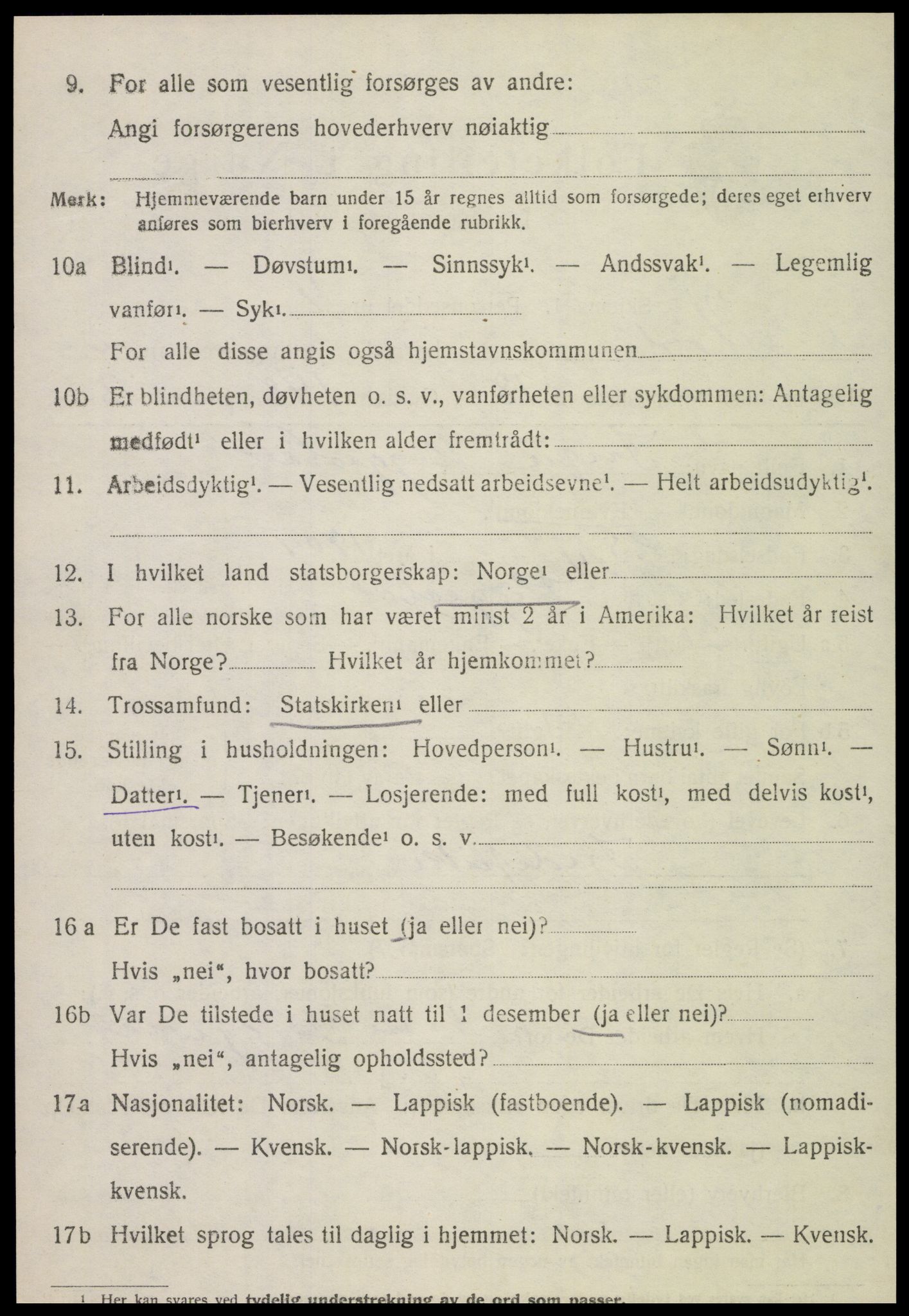 SAT, 1920 census for Stod, 1920, p. 1455