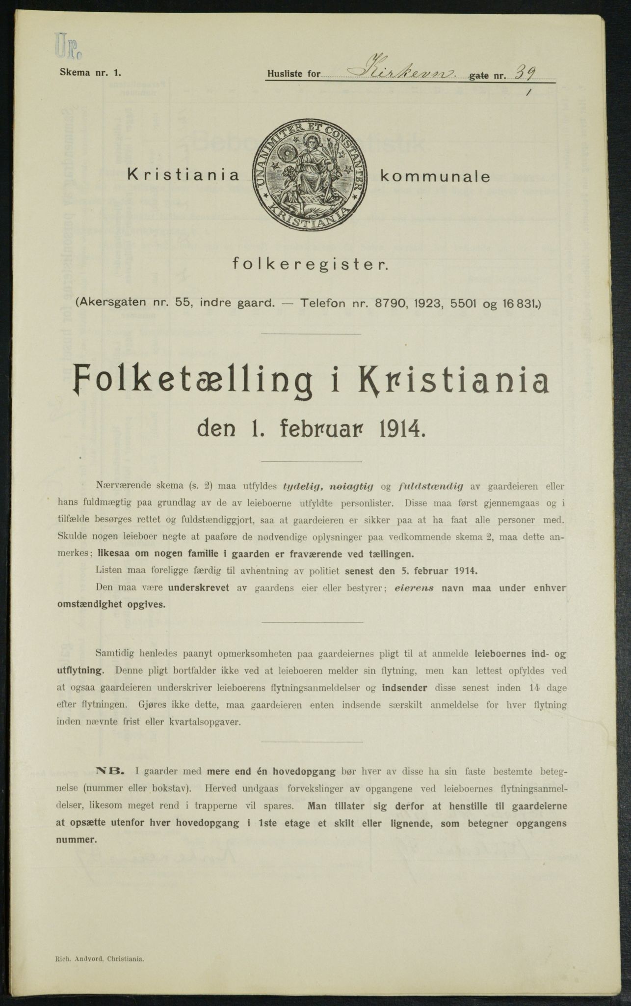 OBA, Municipal Census 1914 for Kristiania, 1914, p. 50923