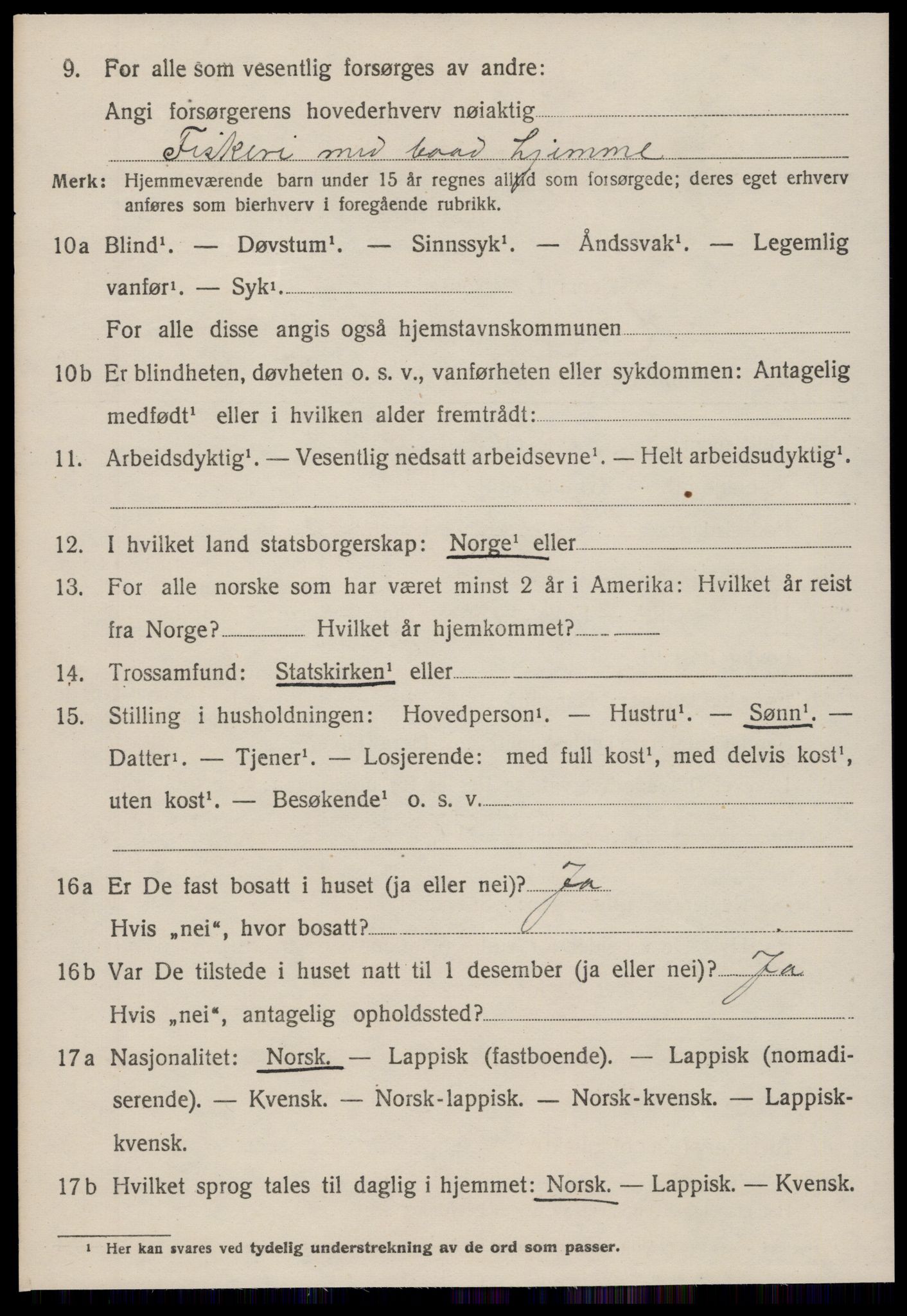 SAT, 1920 census for Hitra, 1920, p. 2094