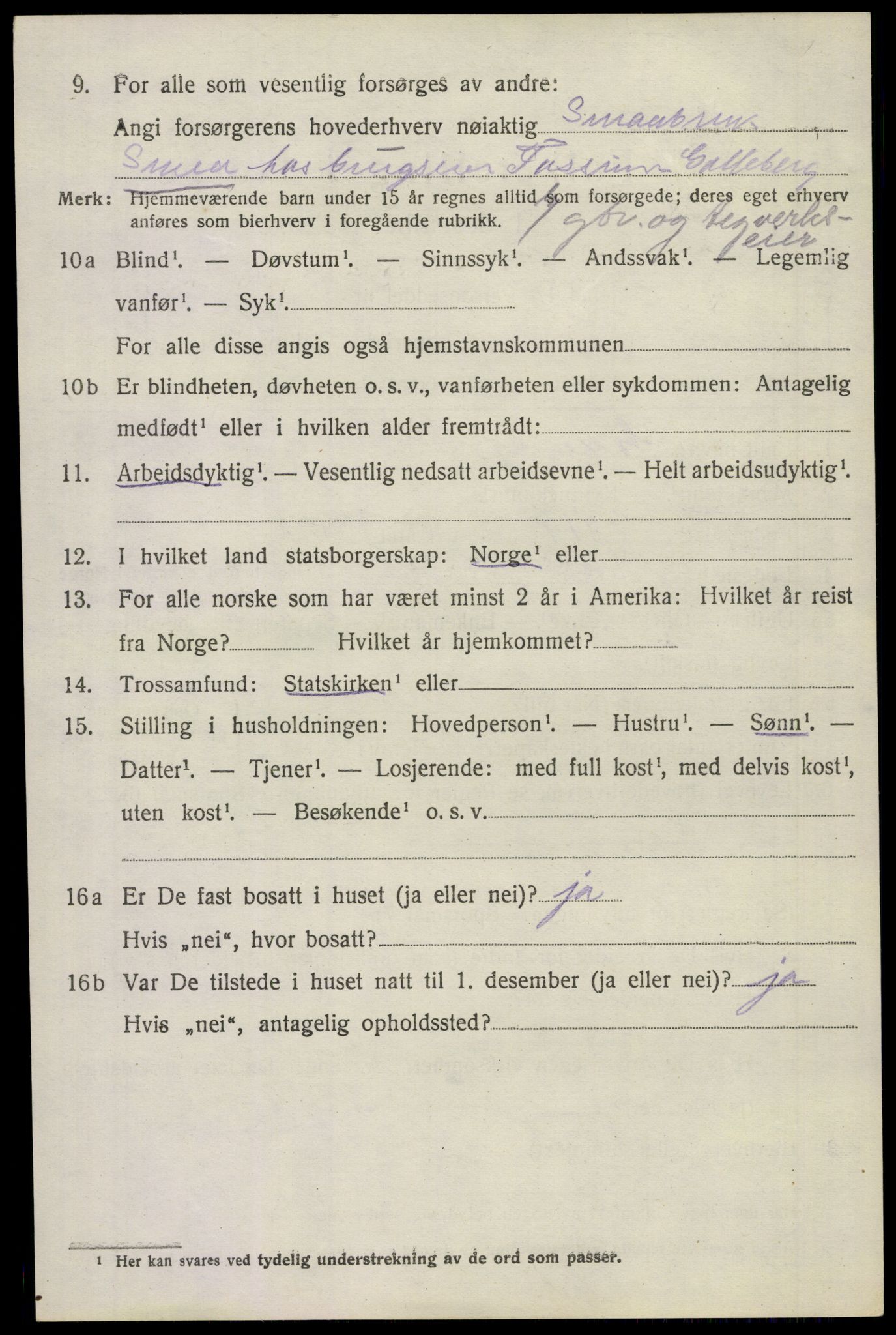 SAKO, 1920 census for Sande, 1920, p. 7253