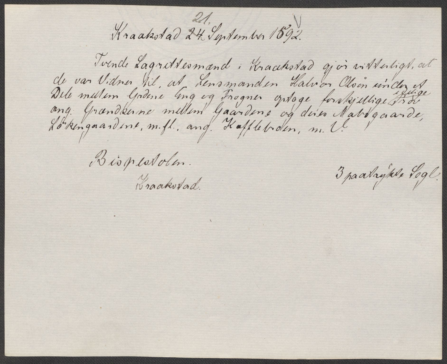 Riksarkivets diplomsamling, AV/RA-EA-5965/F15/L0007: Prestearkiv - Akershus, 1573-1693, p. 37