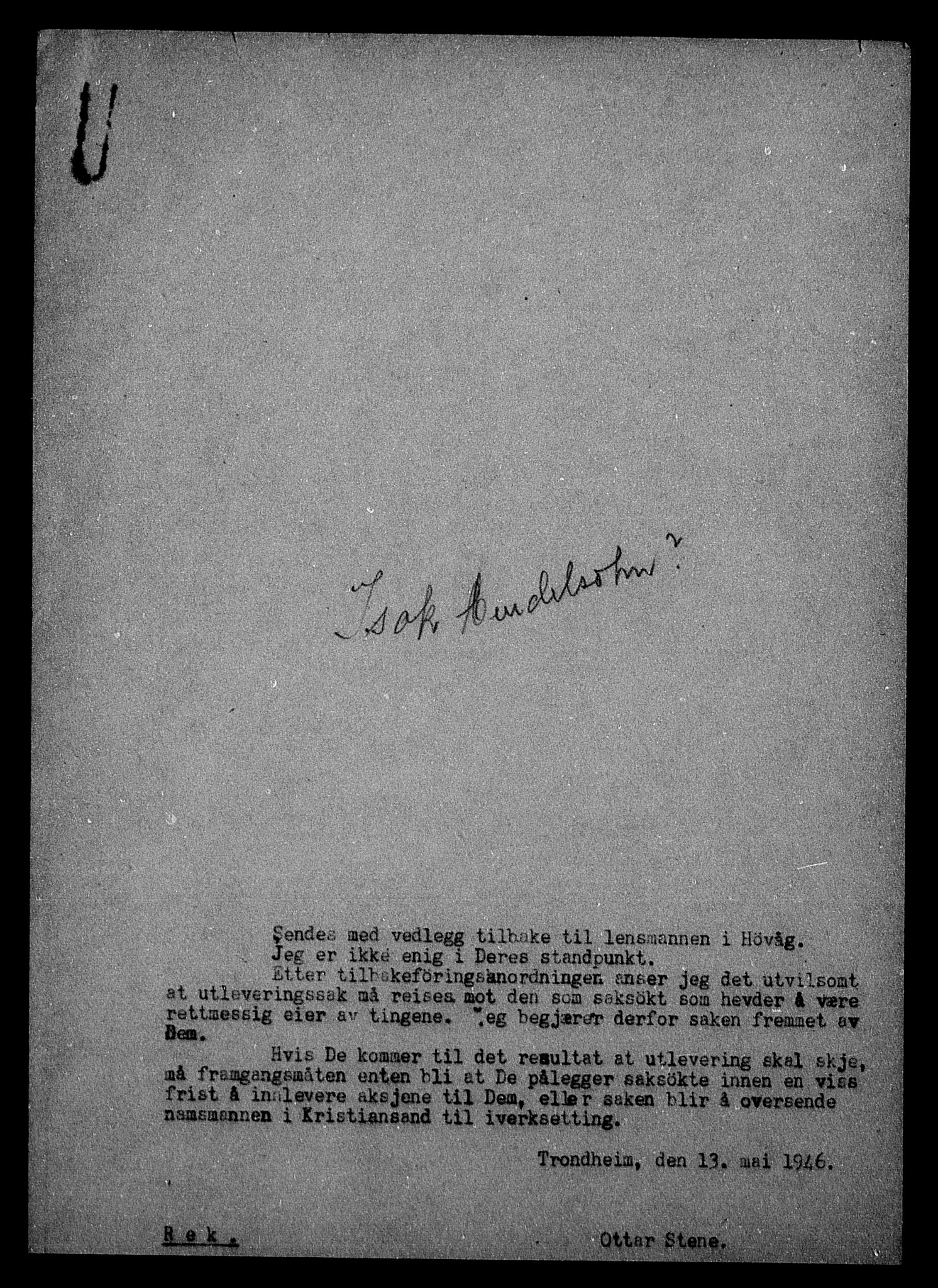Justisdepartementet, Tilbakeføringskontoret for inndratte formuer, AV/RA-S-1564/H/Hc/Hca/L0909: --, 1945-1947, p. 72