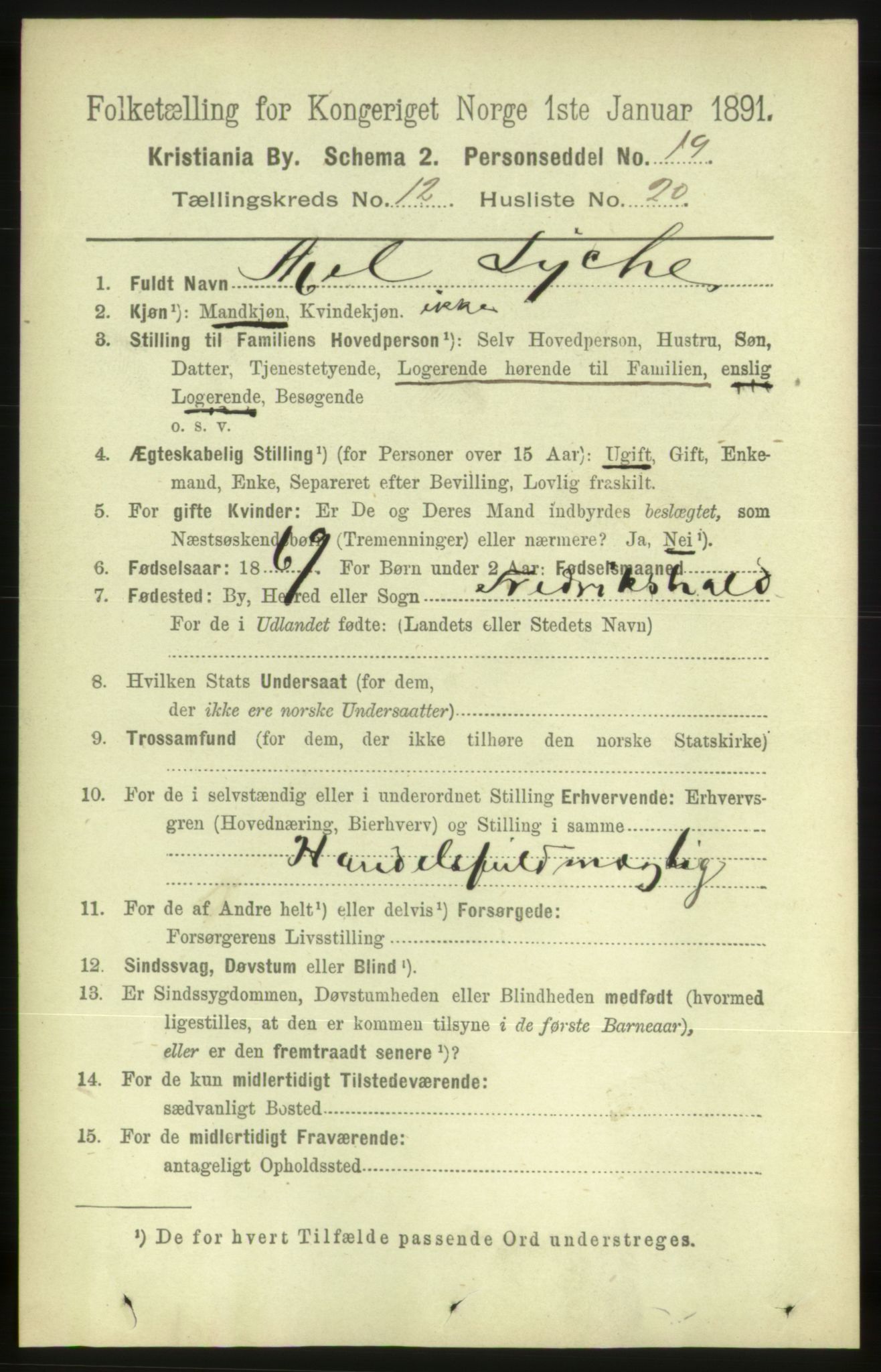 RA, 1891 census for 0301 Kristiania, 1891, p. 5776