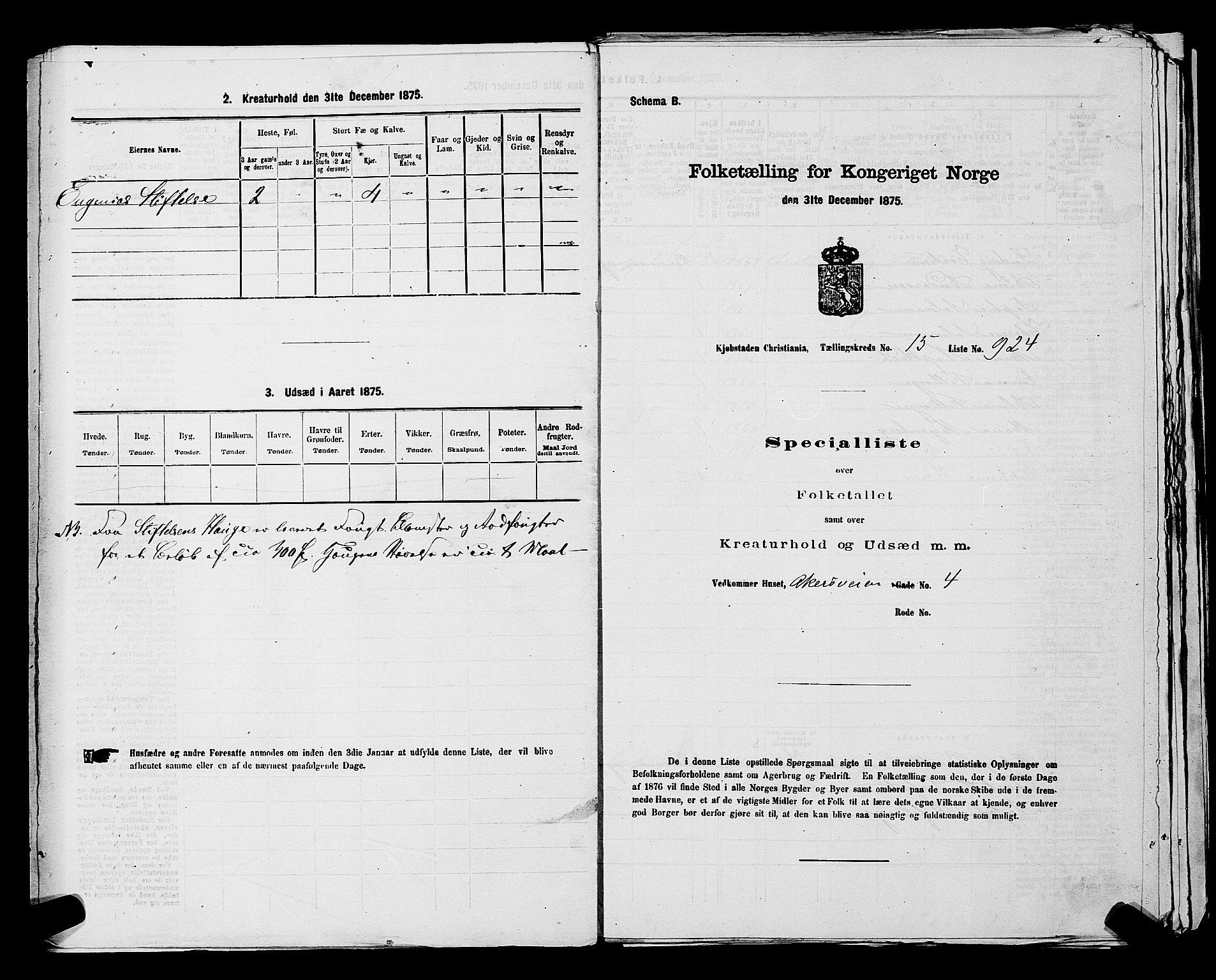 RA, 1875 census for 0301 Kristiania, 1875, p. 2895