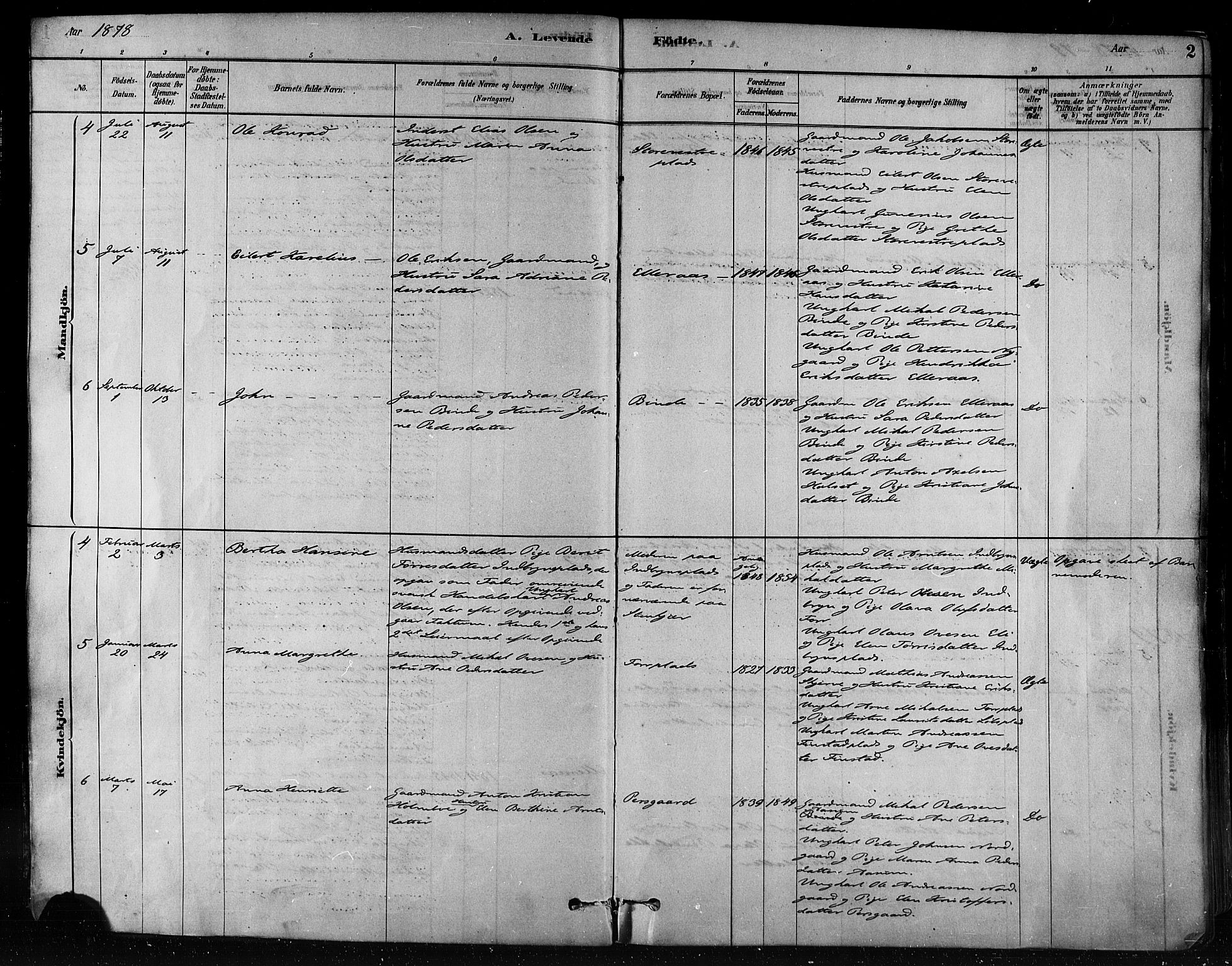 Ministerialprotokoller, klokkerbøker og fødselsregistre - Nord-Trøndelag, AV/SAT-A-1458/746/L0448: Parish register (official) no. 746A07 /1, 1878-1900, p. 2