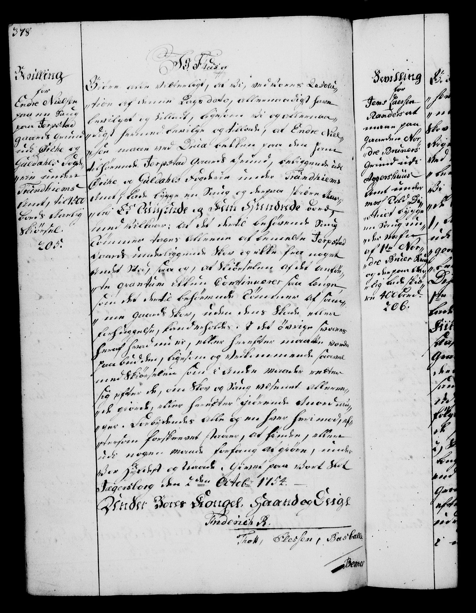 Rentekammeret, Kammerkanselliet, AV/RA-EA-3111/G/Gg/Gga/L0006: Norsk ekspedisjonsprotokoll med register (merket RK 53.6), 1749-1759, p. 378