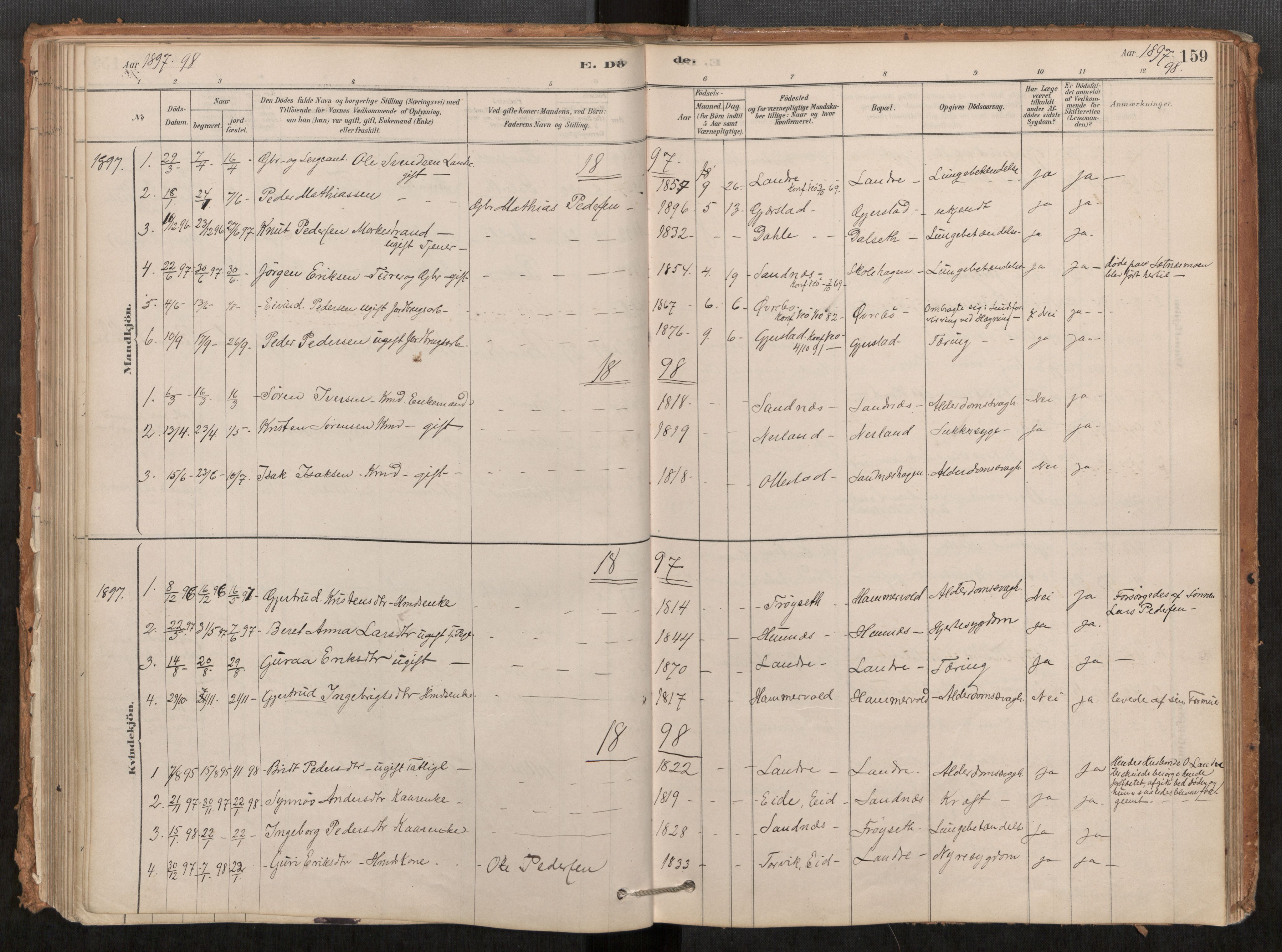 Ministerialprotokoller, klokkerbøker og fødselsregistre - Møre og Romsdal, SAT/A-1454/548/L0615: Parish register (official) no. 548A02, 1878-1906, p. 159