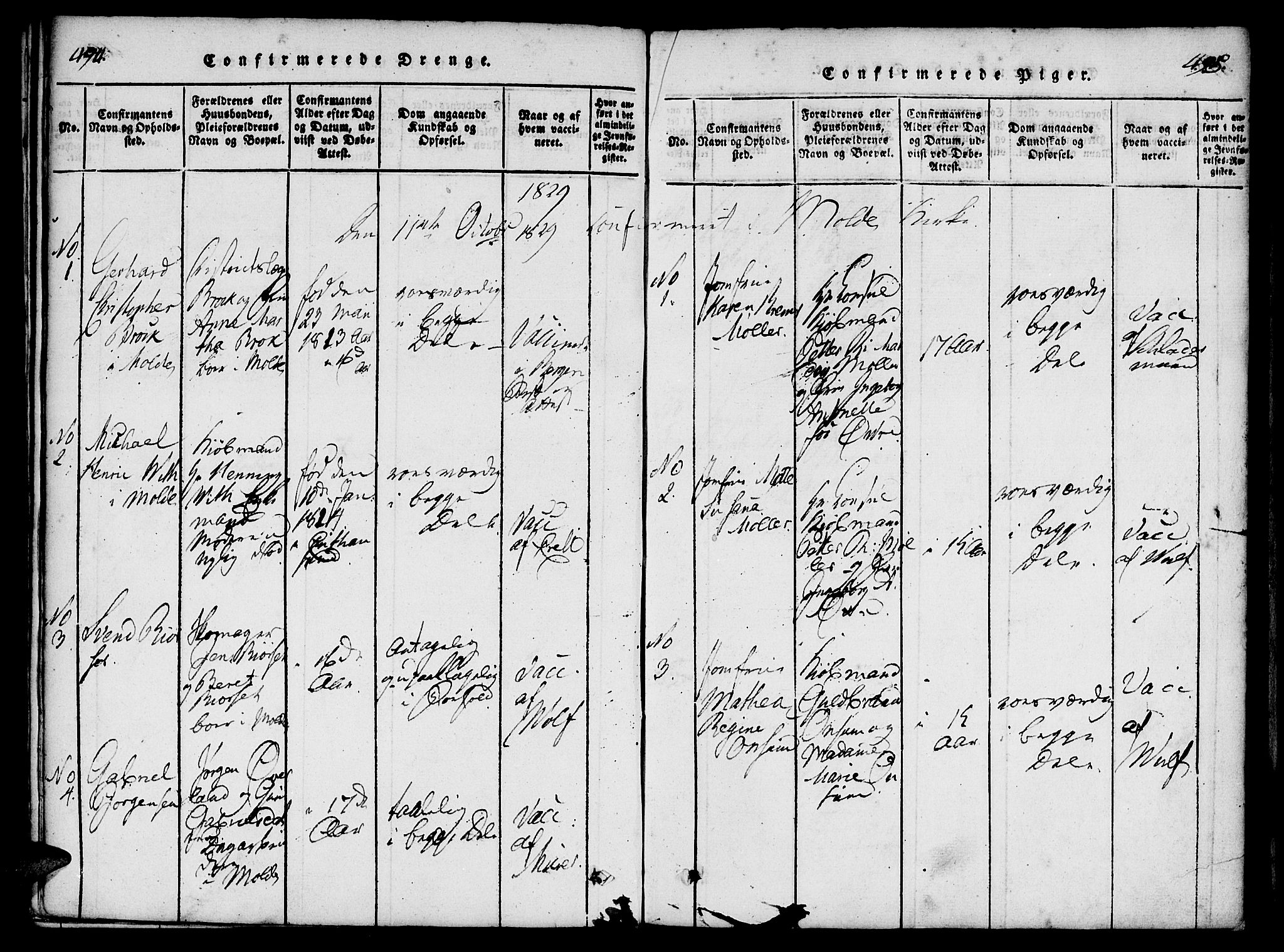 Ministerialprotokoller, klokkerbøker og fødselsregistre - Møre og Romsdal, SAT/A-1454/558/L0688: Parish register (official) no. 558A02, 1818-1843, p. 494-495