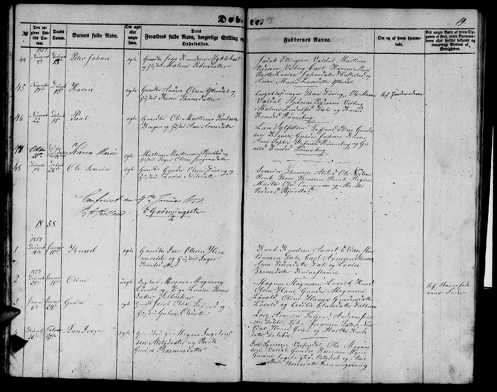 Ministerialprotokoller, klokkerbøker og fødselsregistre - Møre og Romsdal, SAT/A-1454/519/L0261: Parish register (copy) no. 519C02, 1854-1867, p. 19