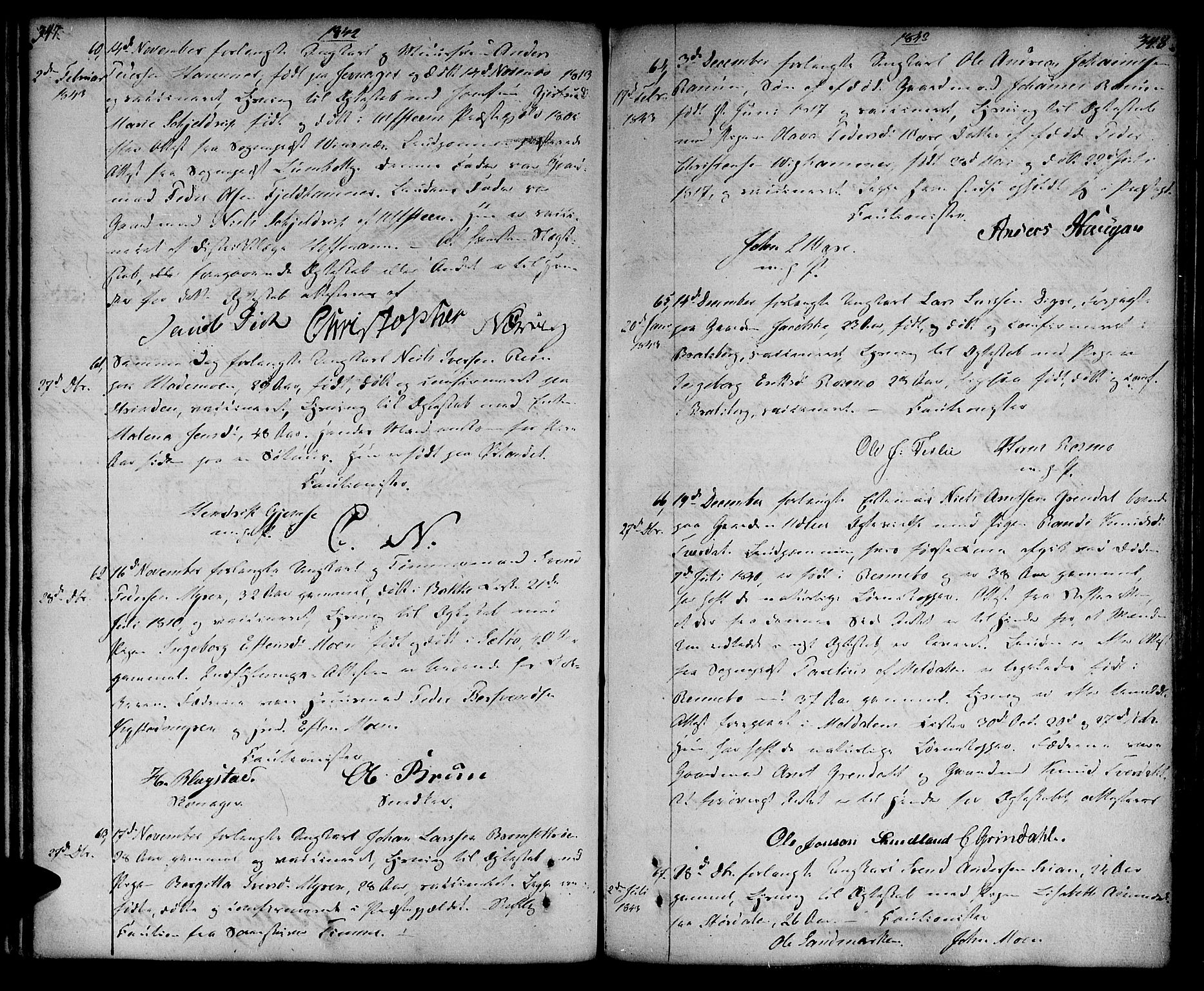Ministerialprotokoller, klokkerbøker og fødselsregistre - Sør-Trøndelag, SAT/A-1456/604/L0181: Parish register (official) no. 604A02, 1798-1817, p. 347-348