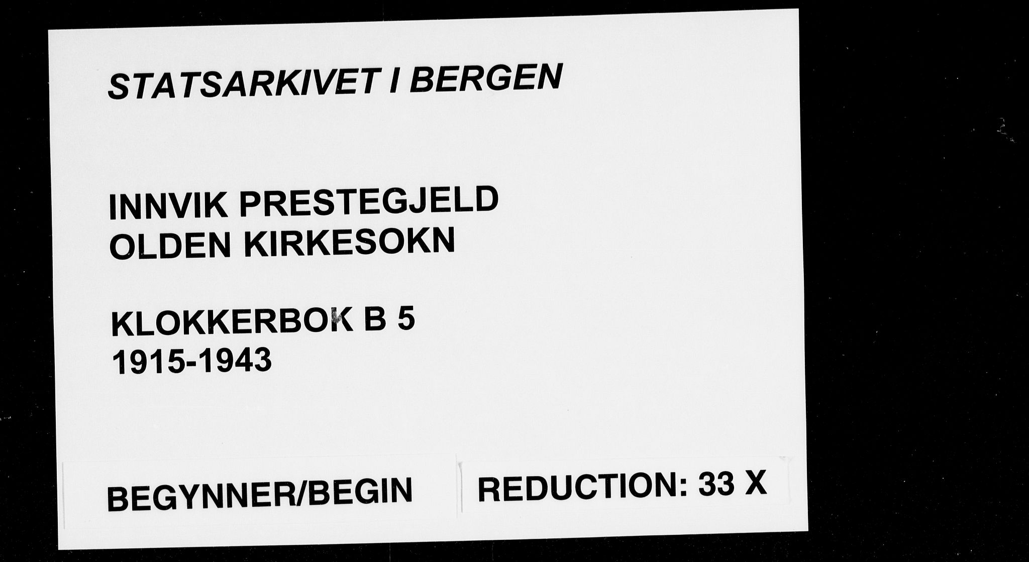 Innvik sokneprestembete, AV/SAB-A-80501: Parish register (copy) no. B 5, 1915-1943