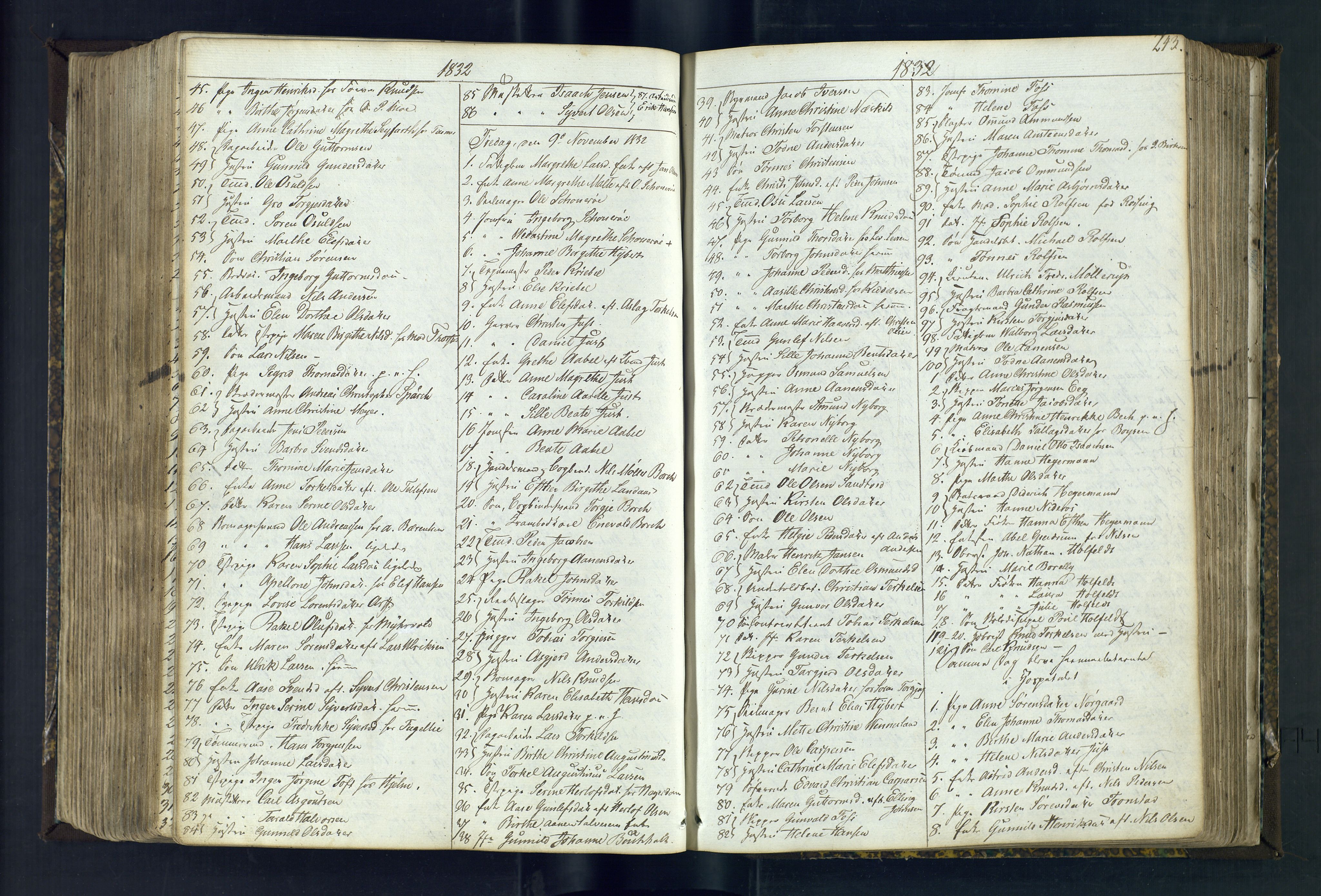 Kristiansand domprosti, SAK/1112-0006/F/Fc/L0002: Communicants register no. C 1, 1826-1837, p. 243