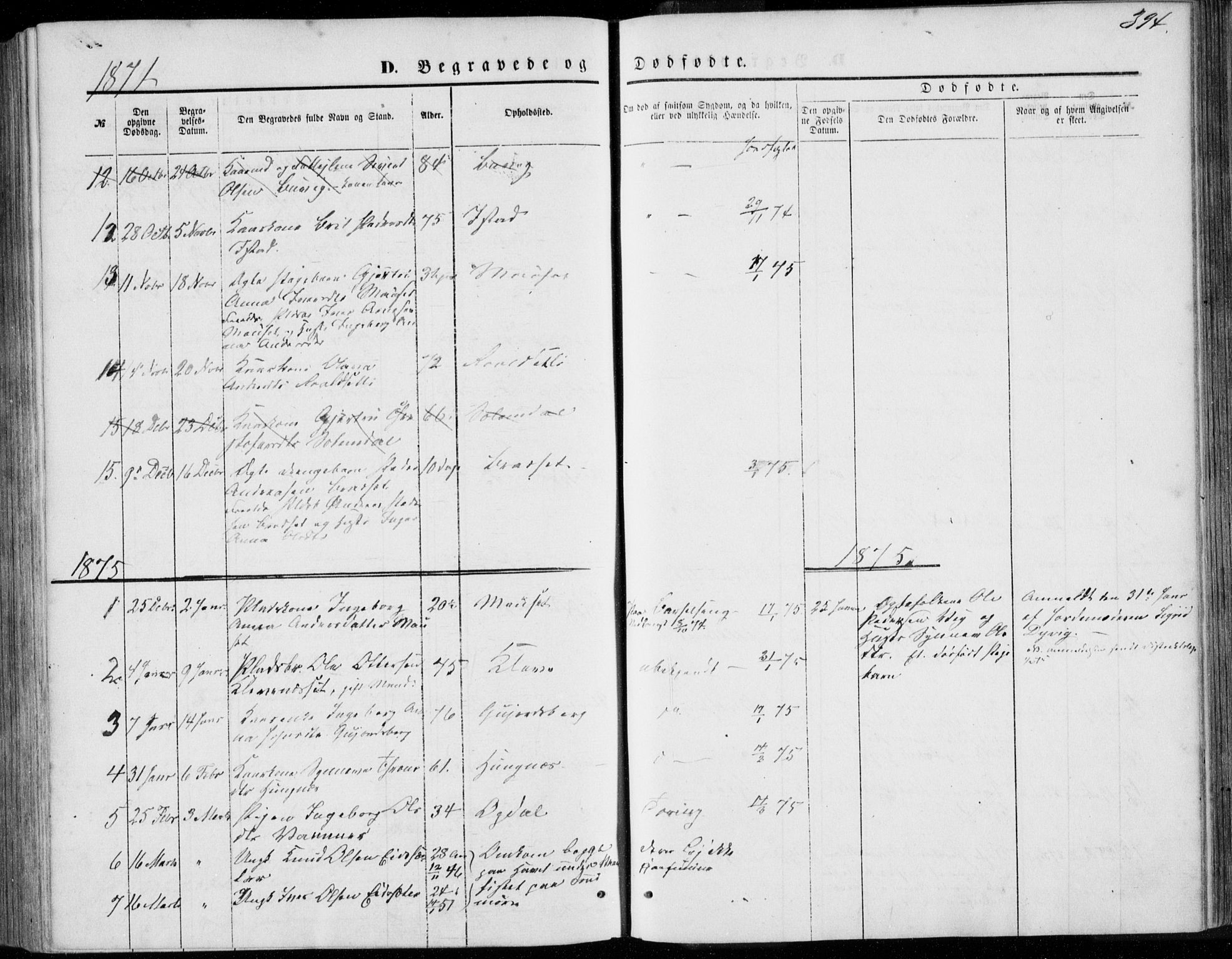 Ministerialprotokoller, klokkerbøker og fødselsregistre - Møre og Romsdal, SAT/A-1454/557/L0681: Parish register (official) no. 557A03, 1869-1886, p. 394