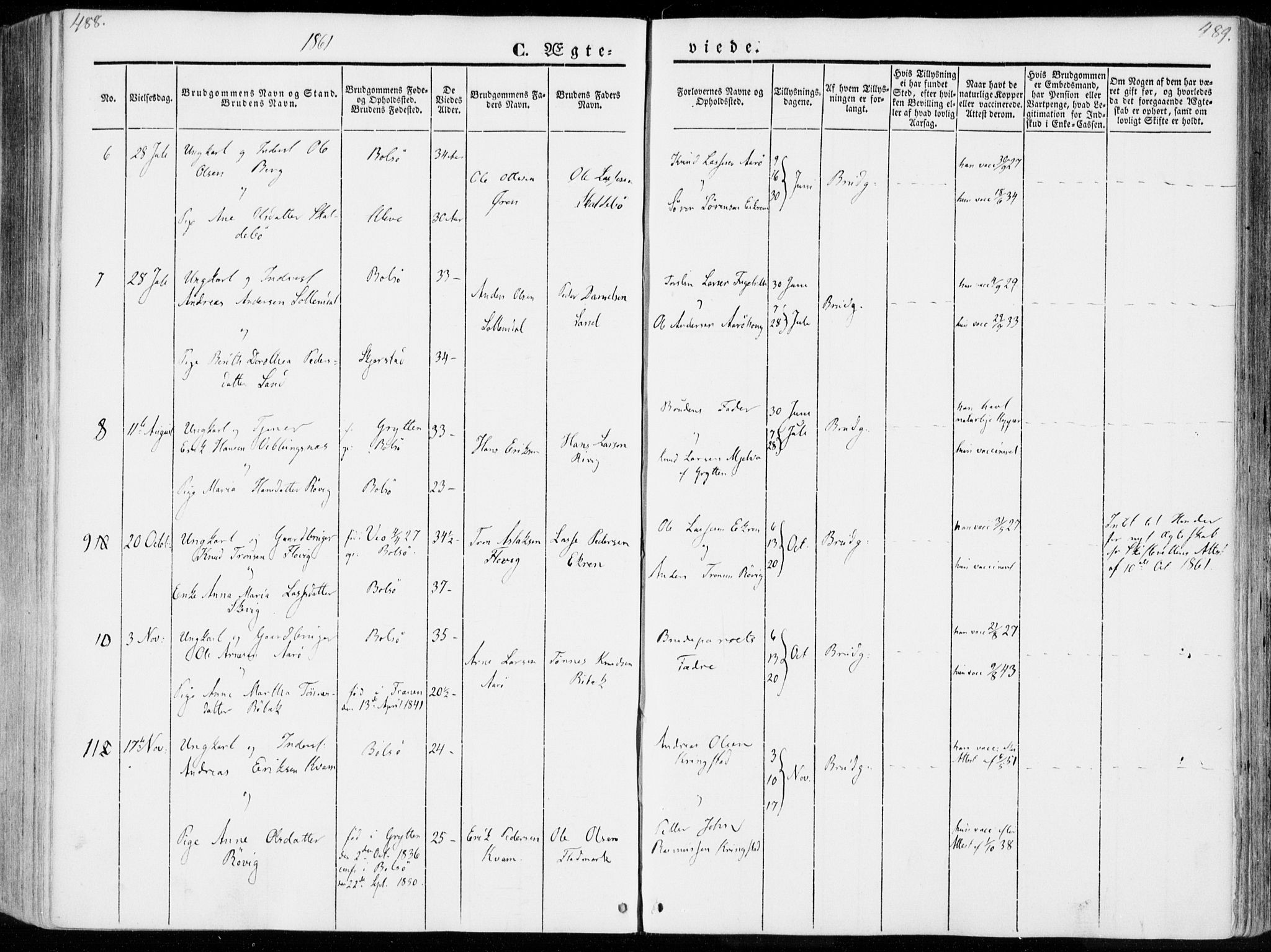 Ministerialprotokoller, klokkerbøker og fødselsregistre - Møre og Romsdal, SAT/A-1454/555/L0653: Parish register (official) no. 555A04, 1843-1869, p. 488-489