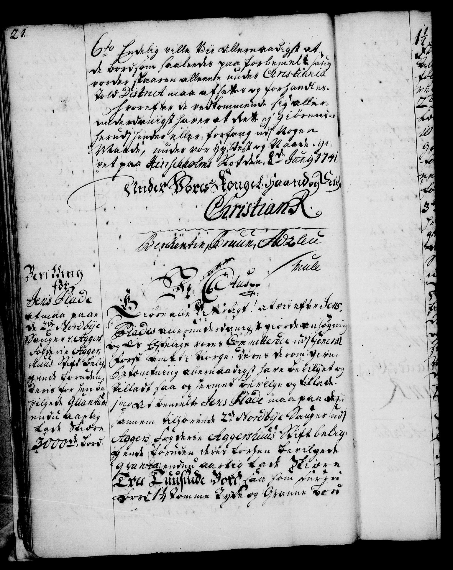 Rentekammeret, Kammerkanselliet, AV/RA-EA-3111/G/Gg/Gga/L0005: Norsk ekspedisjonsprotokoll med register (merket RK 53.5), 1741-1749, p. 21