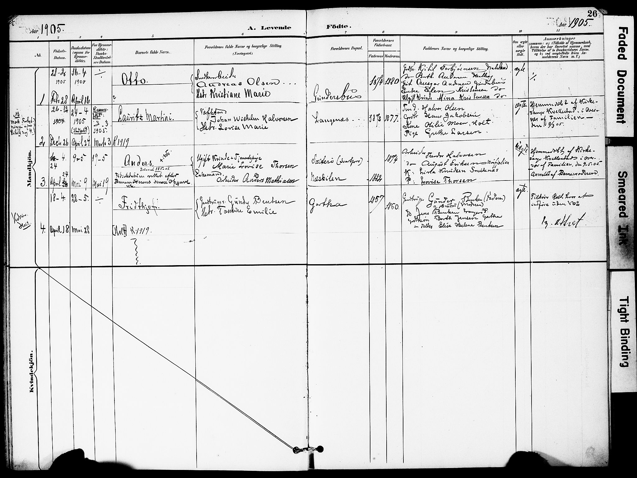 Austre Moland sokneprestkontor, SAK/1111-0001/F/Fa/Fab/L0002: Parish register (official) no. A 2, 1894-1919, p. 26