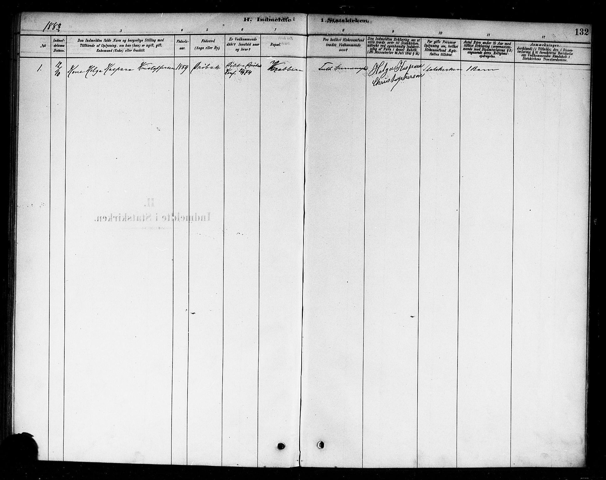 Moss prestekontor Kirkebøker, AV/SAO-A-2003/F/Fc/L0001: Parish register (official) no. III 1, 1878-1894, p. 132