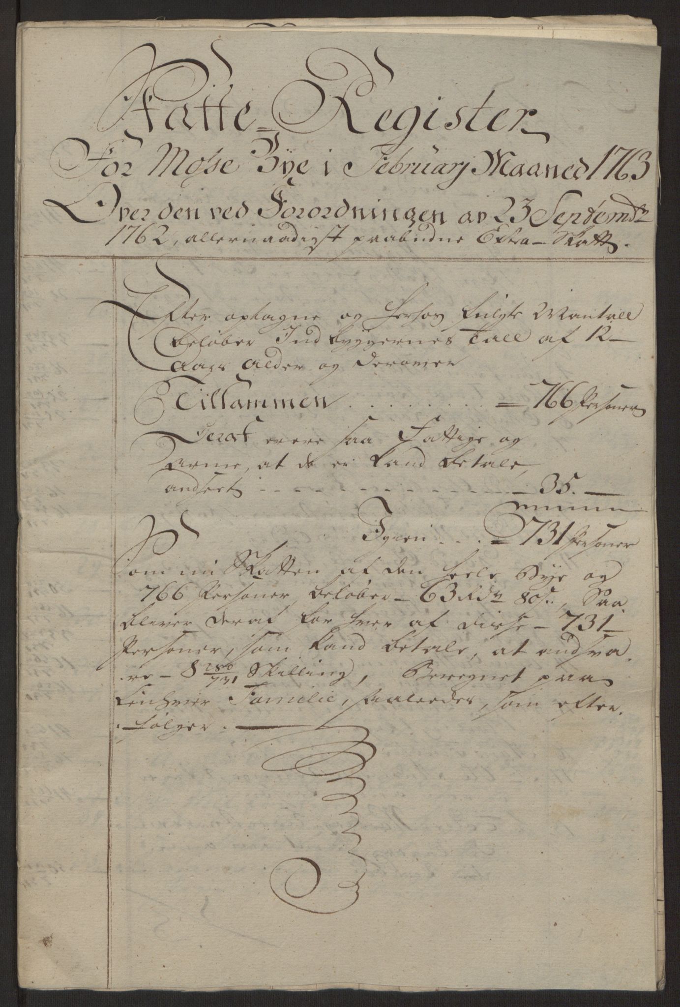 Rentekammeret inntil 1814, Reviderte regnskaper, Byregnskaper, AV/RA-EA-4066/R/Rc/L0042/0001: [C1] Kontribusjonsregnskap / Ekstraskatt, 1762-1765, p. 67