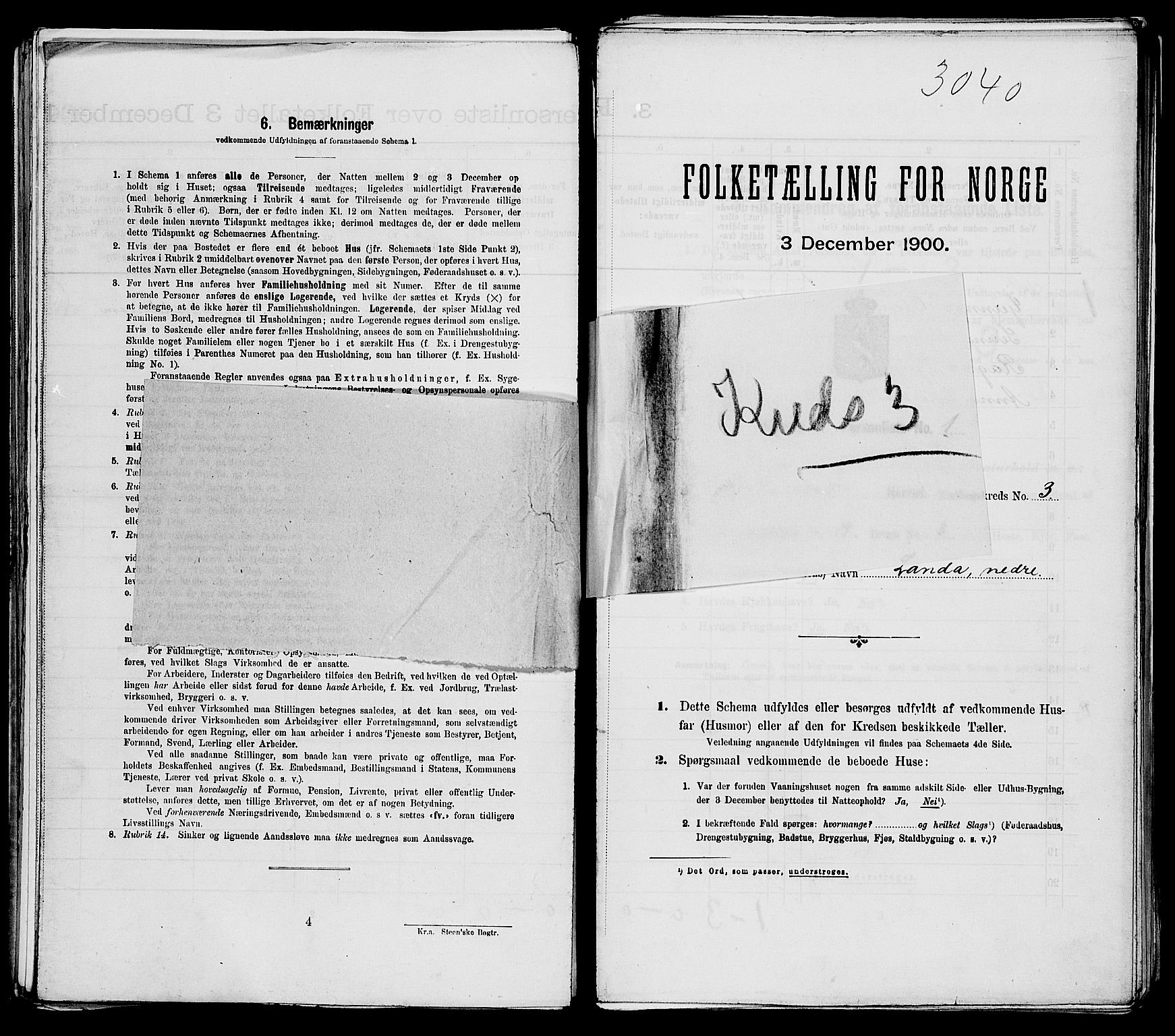 SAST, 1900 census for Finnøy, 1900, p. 184