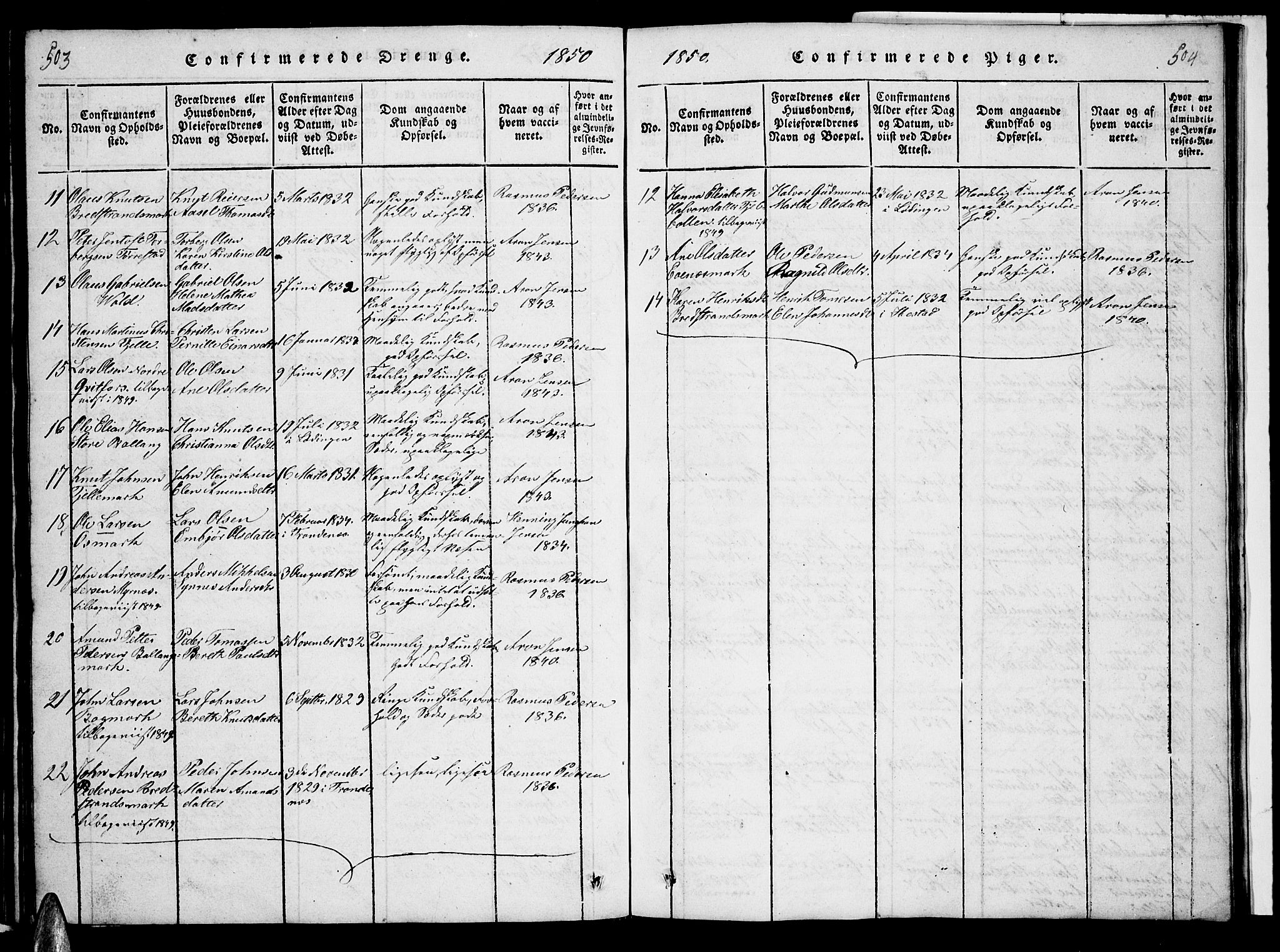 Ministerialprotokoller, klokkerbøker og fødselsregistre - Nordland, AV/SAT-A-1459/863/L0911: Parish register (copy) no. 863C01, 1821-1858, p. 503-504