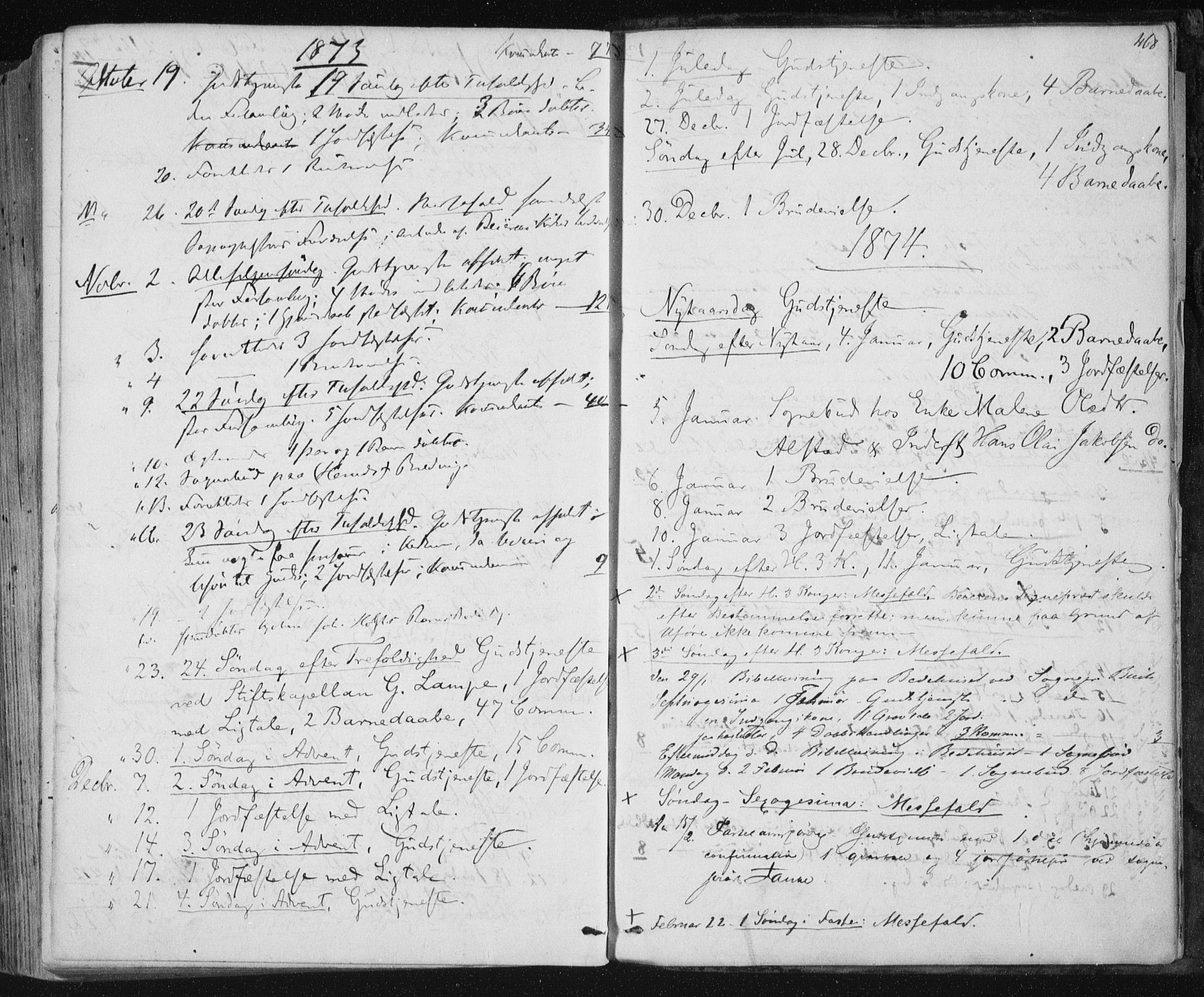 Ministerialprotokoller, klokkerbøker og fødselsregistre - Nordland, AV/SAT-A-1459/801/L0008: Parish register (official) no. 801A08, 1864-1875, p. 468