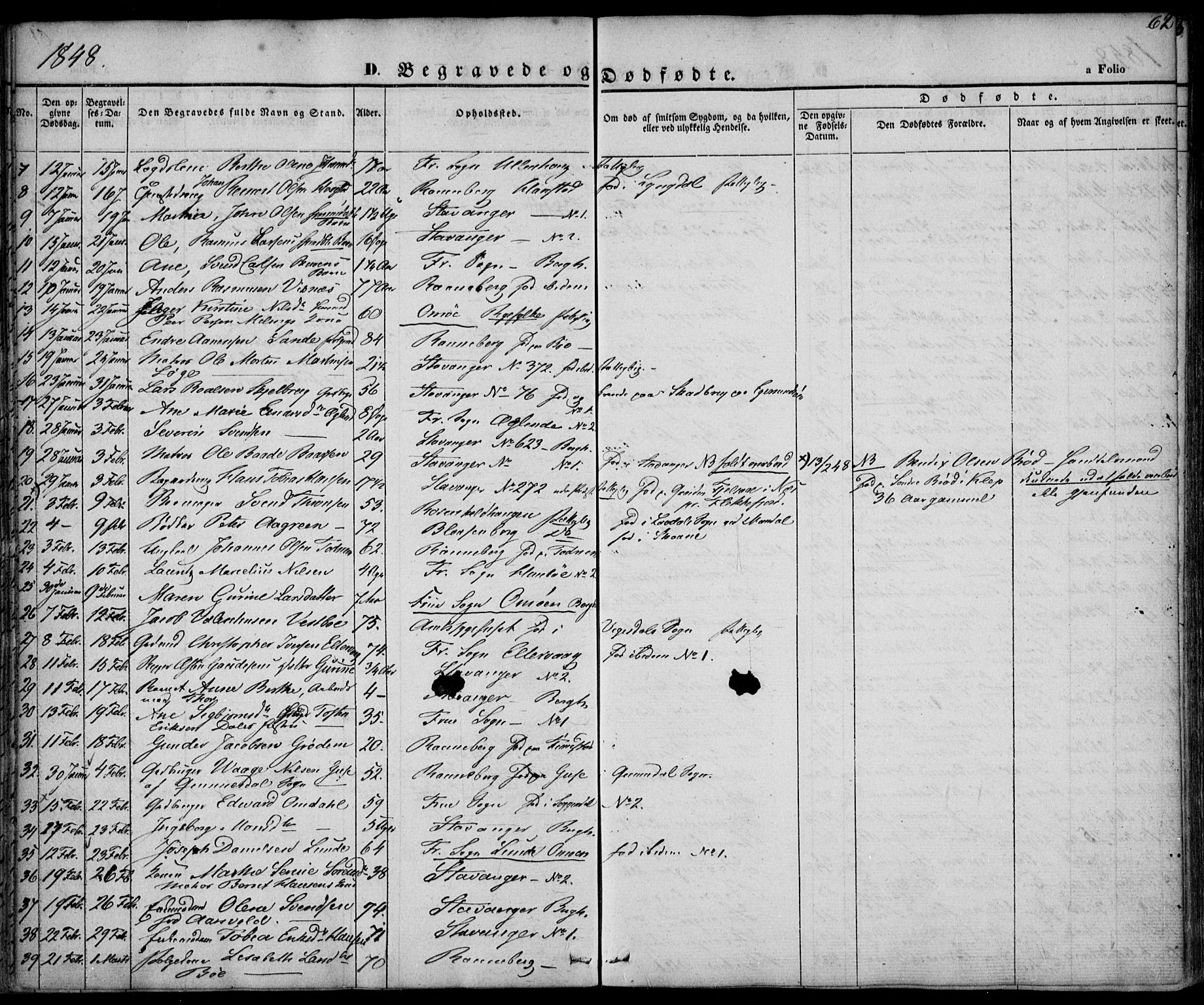 Domkirken sokneprestkontor, SAST/A-101812/001/30/30BA/L0014: Parish register (official) no. A 13, 1841-1851, p. 62
