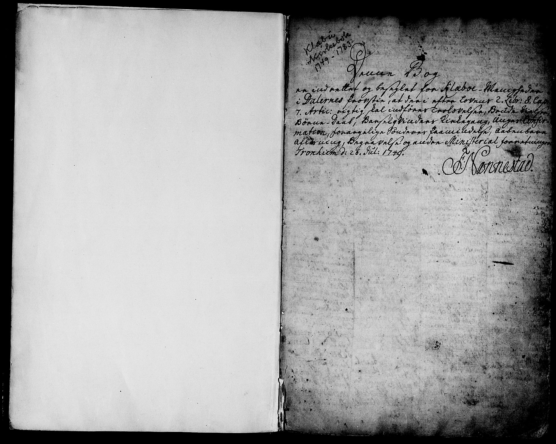 Ministerialprotokoller, klokkerbøker og fødselsregistre - Sør-Trøndelag, SAT/A-1456/618/L0437: Parish register (official) no. 618A02, 1749-1782