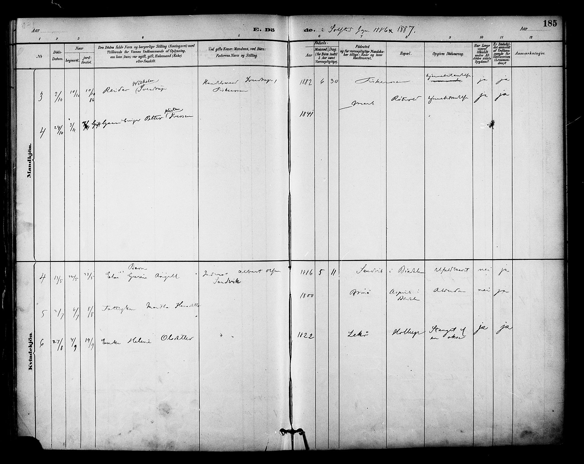 Ministerialprotokoller, klokkerbøker og fødselsregistre - Nordland, AV/SAT-A-1459/810/L0151: Parish register (official) no. 810A10 /2, 1885-1895, p. 185