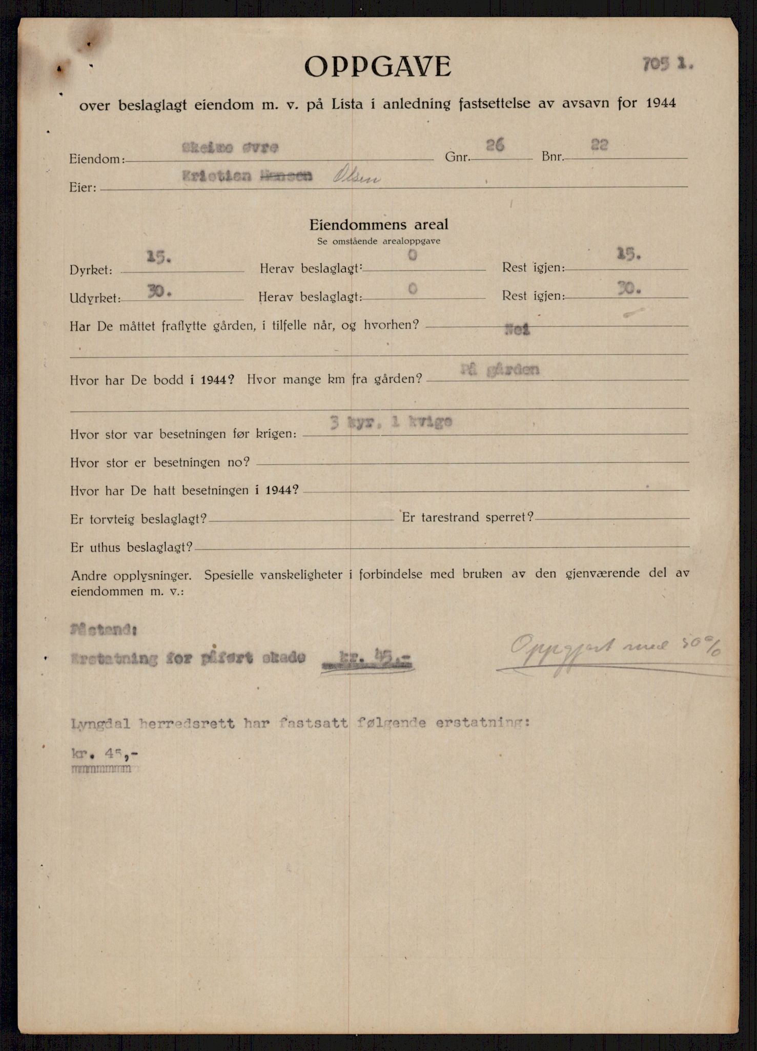 Forsvarsdepartementet, 10. kontor / Oppgjørskontoret, AV/RA-RAFA-1225/D/Db/L0178: Lista oppgjørskontor, 1941-1947, p. 1776