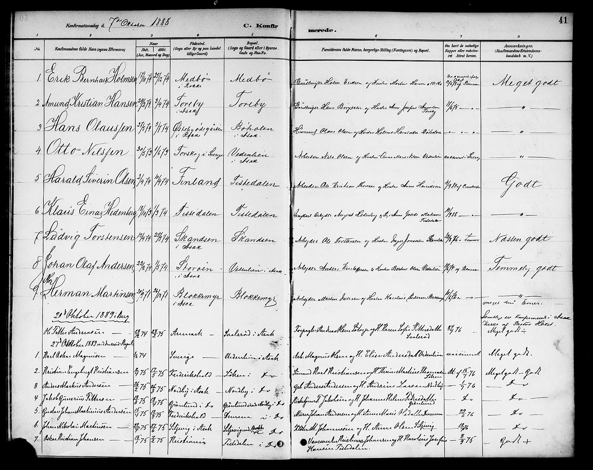 Berg prestekontor Kirkebøker, AV/SAO-A-10902/F/Fb/L0002: Parish register (official) no. II 2, 1888-1902, p. 41