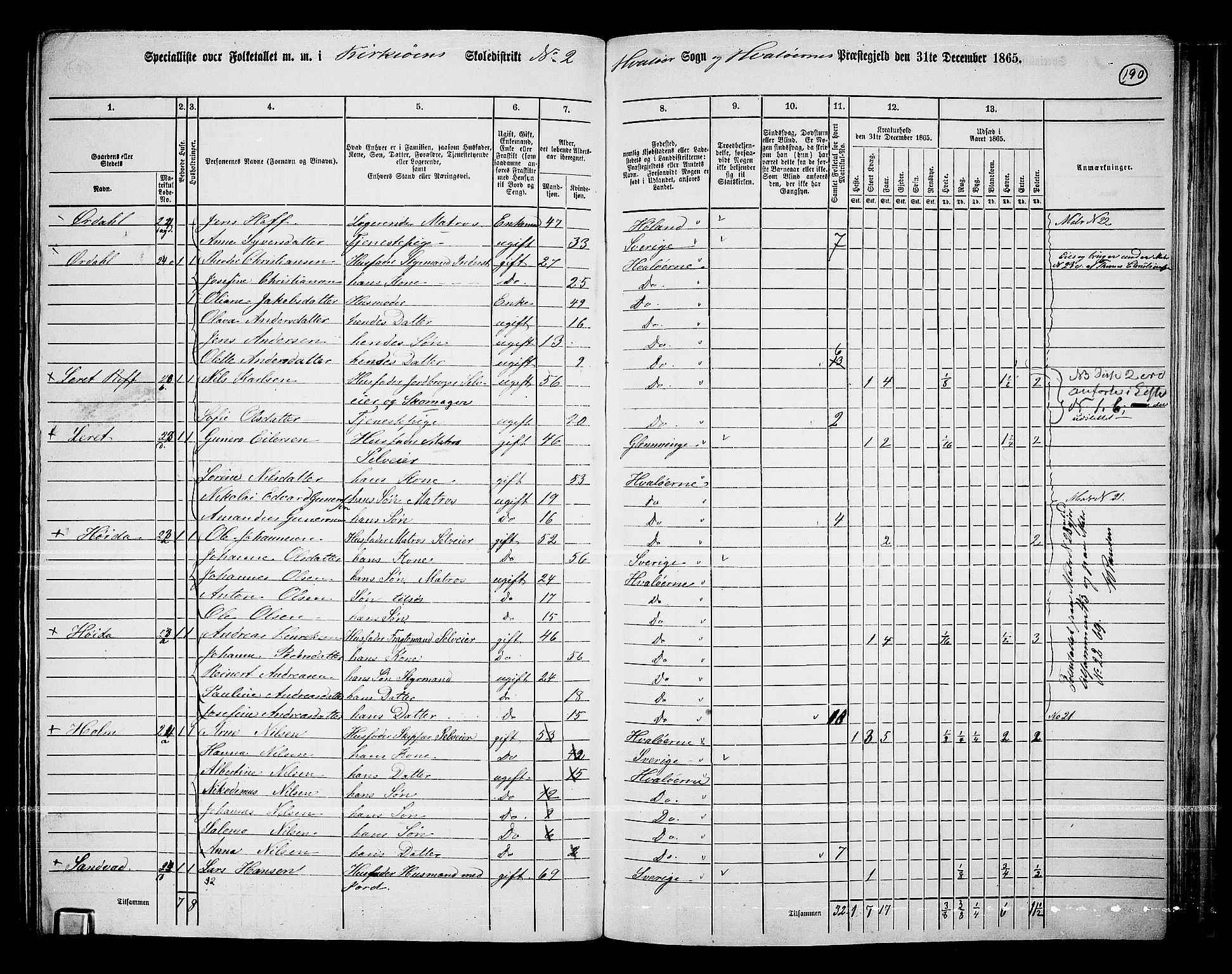 RA, 1865 census for Hvaler, 1865, p. 31