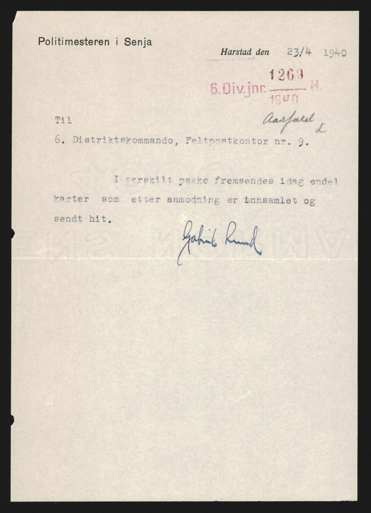 Forsvaret, Forsvarets krigshistoriske avdeling, AV/RA-RAFA-2017/Y/Yb/L0122: II-C-11-600  -  6. Divisjon med avdelinger, 1940, p. 309